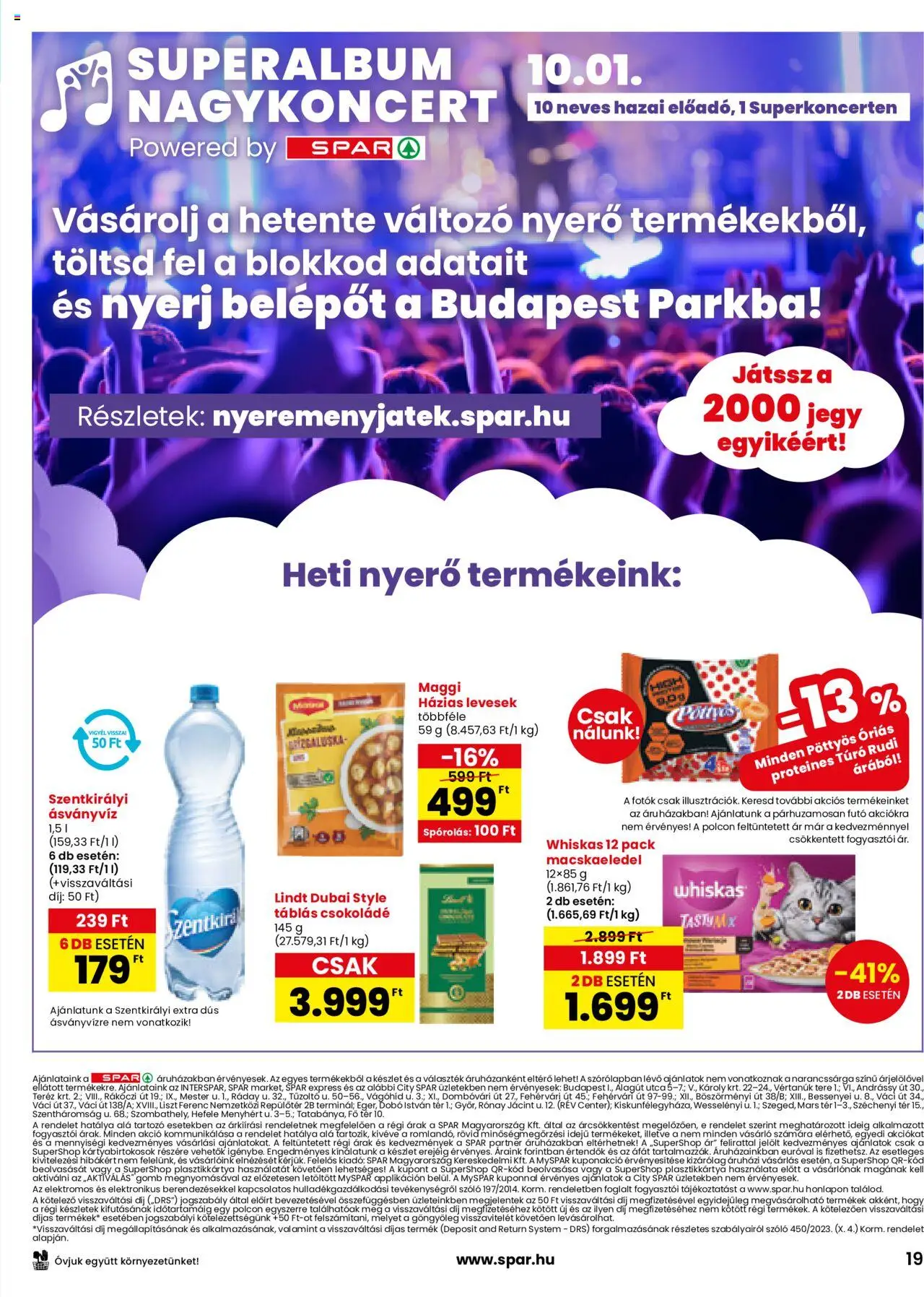 Spar akciós ujság - amely érvényes a következő dátumtól: 18.09.2025 | Oldal: 19 | Termékek: Szőlő, Macskaeledel, Túró rudi, Túró