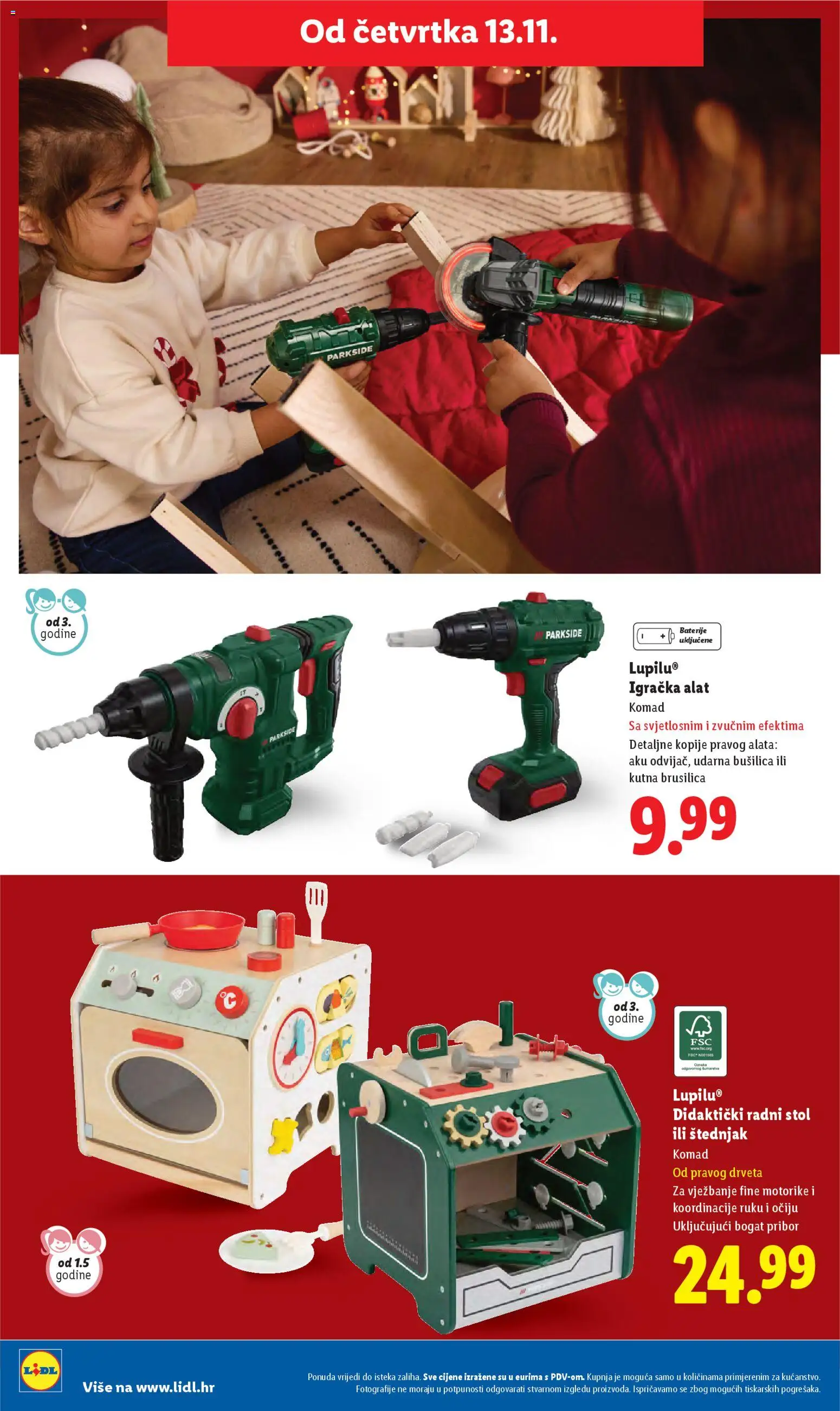 Lidl katalog | vrijedi od 06.11.2025 | Stranica: 11 | Proizvodi: Radni stol, Kutna brusilica, Bušilica, Štednjak