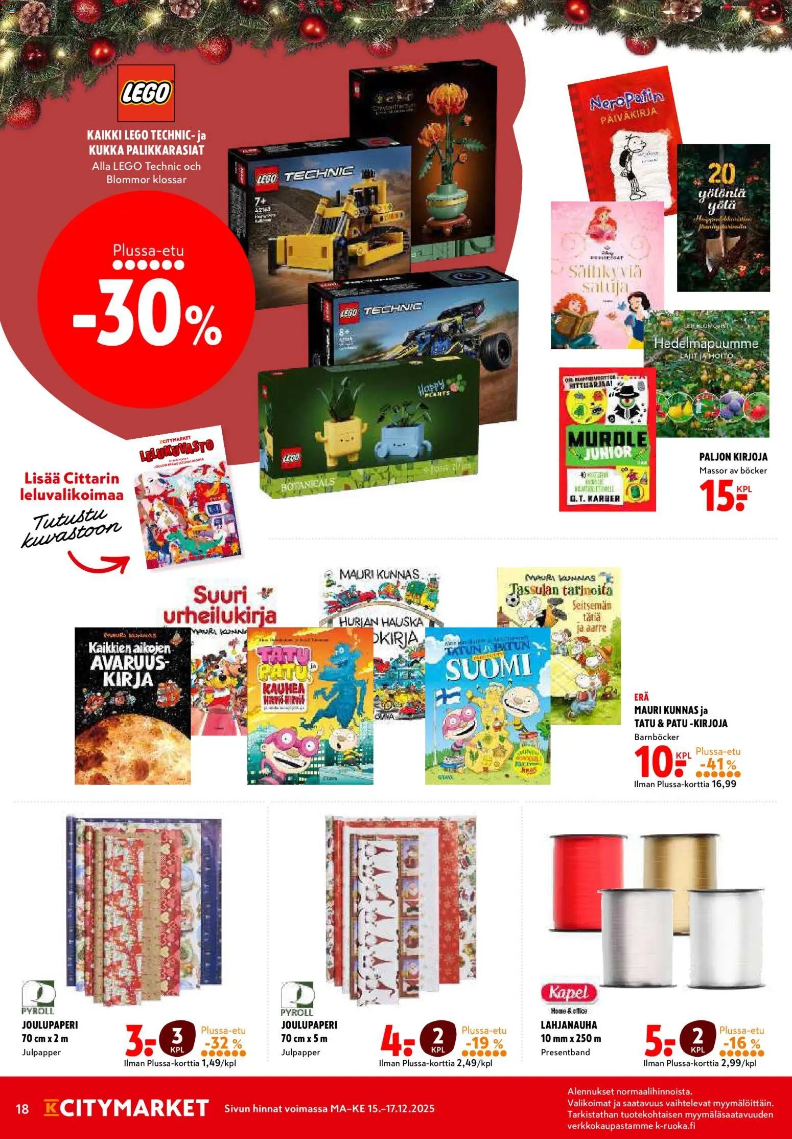 K-Citymarket tarjoukset – voimassa 15.12.2025 alkaen | Sivu: 18 | Tuotteet: Kirja