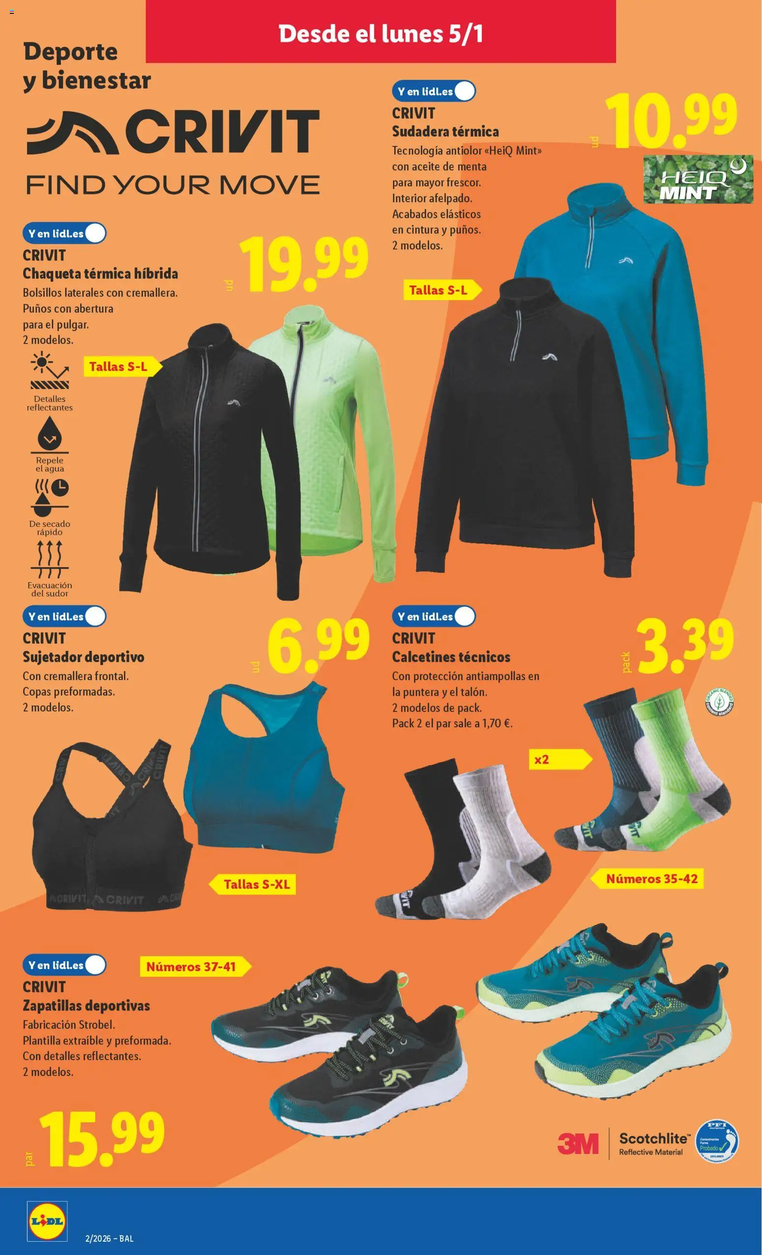 Lidl folleto de bazar │ válido desde el 05.01.2026 | Página: 4 | Productos: Sudadera, Chaqueta, Aceite, Zapatillas deportivas