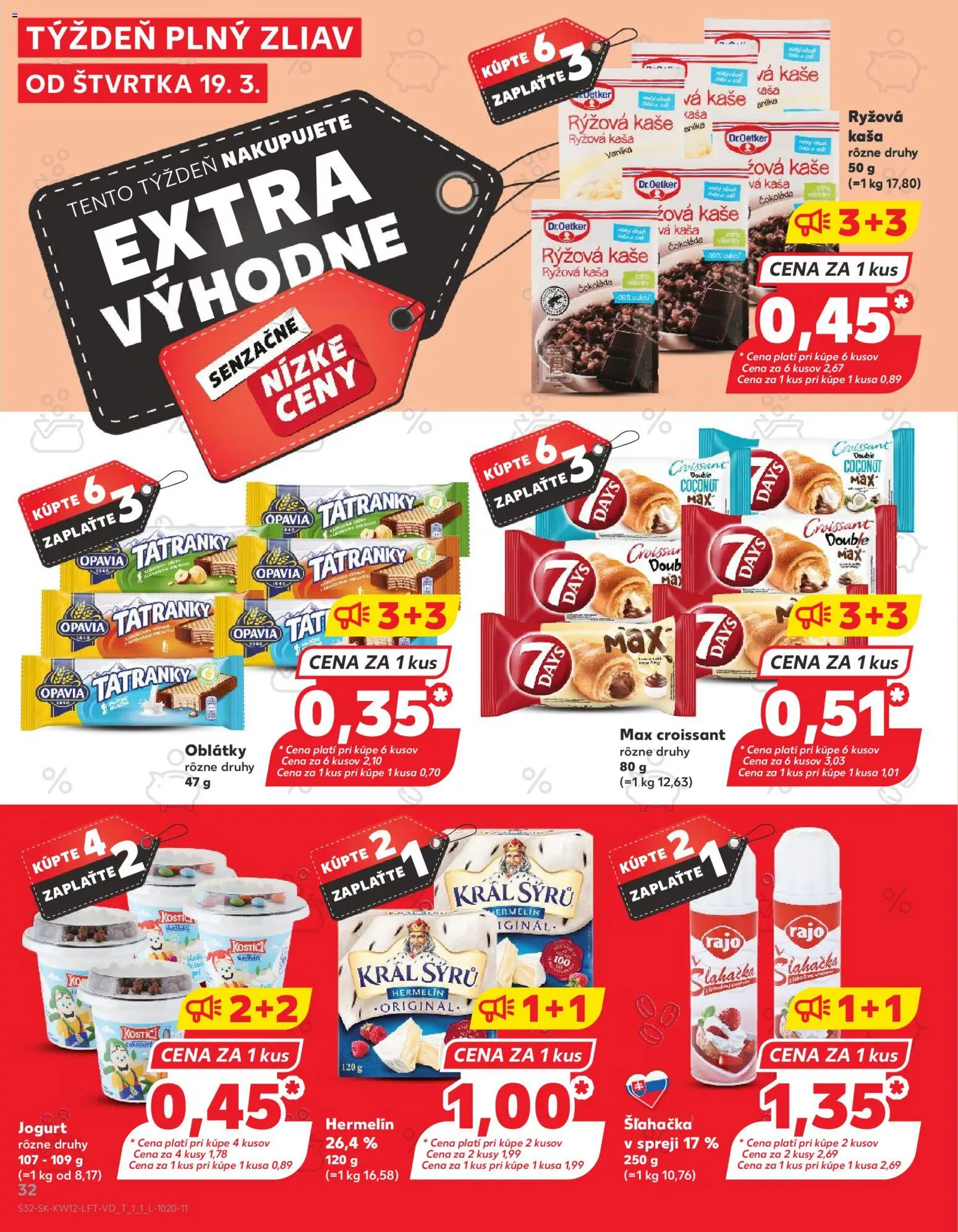 Nové Kaufland akcie – leták je platný od 19.03.2026 | Strana: 32 | Produkty: Jogurt, Čokoláda, Raid, Šľahačka
