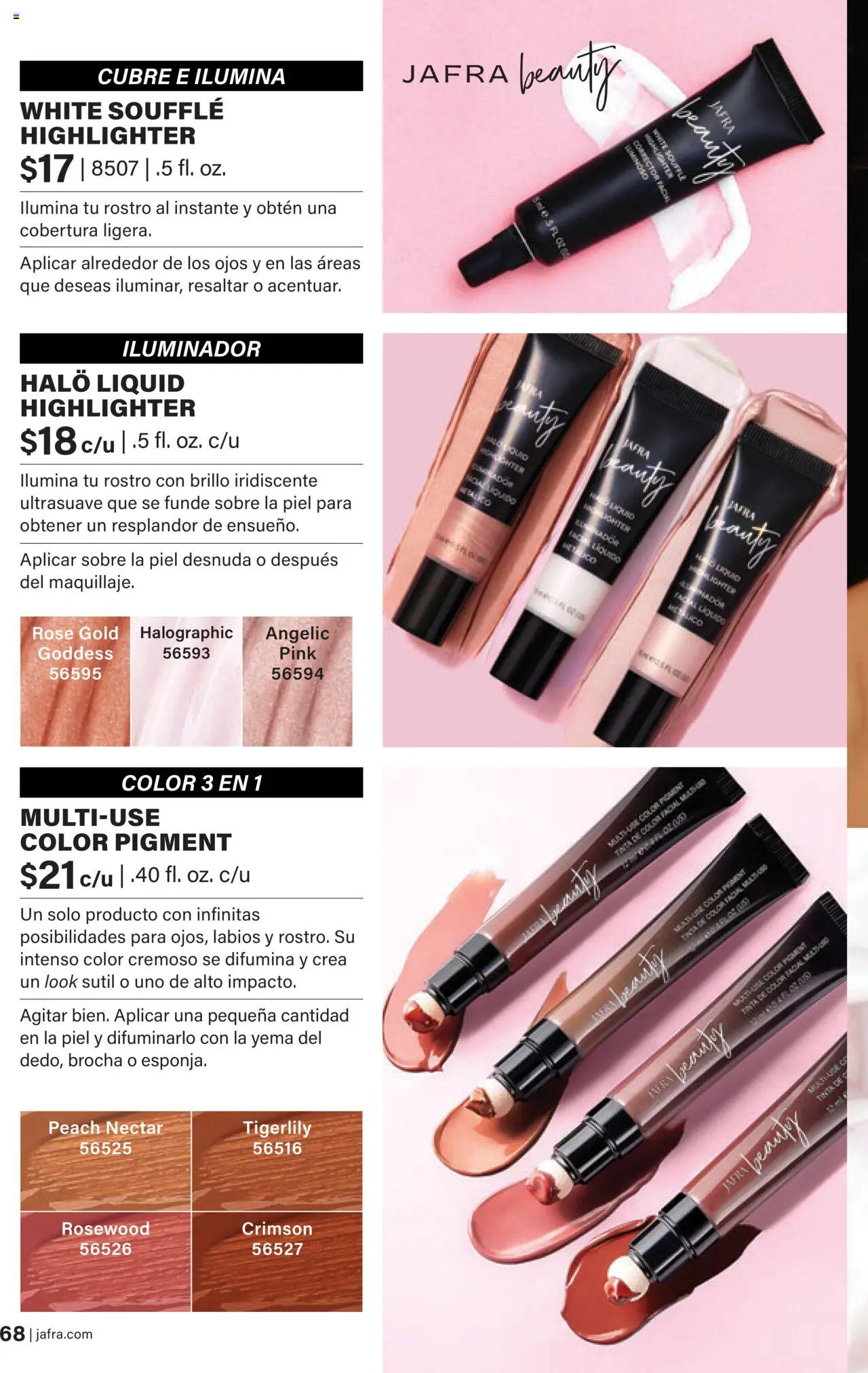 JAFRA folleto │ válido desde el 01.08.2025 | Página: 68 | Productos: Corrector, Iluminador, Néctar, Brocha