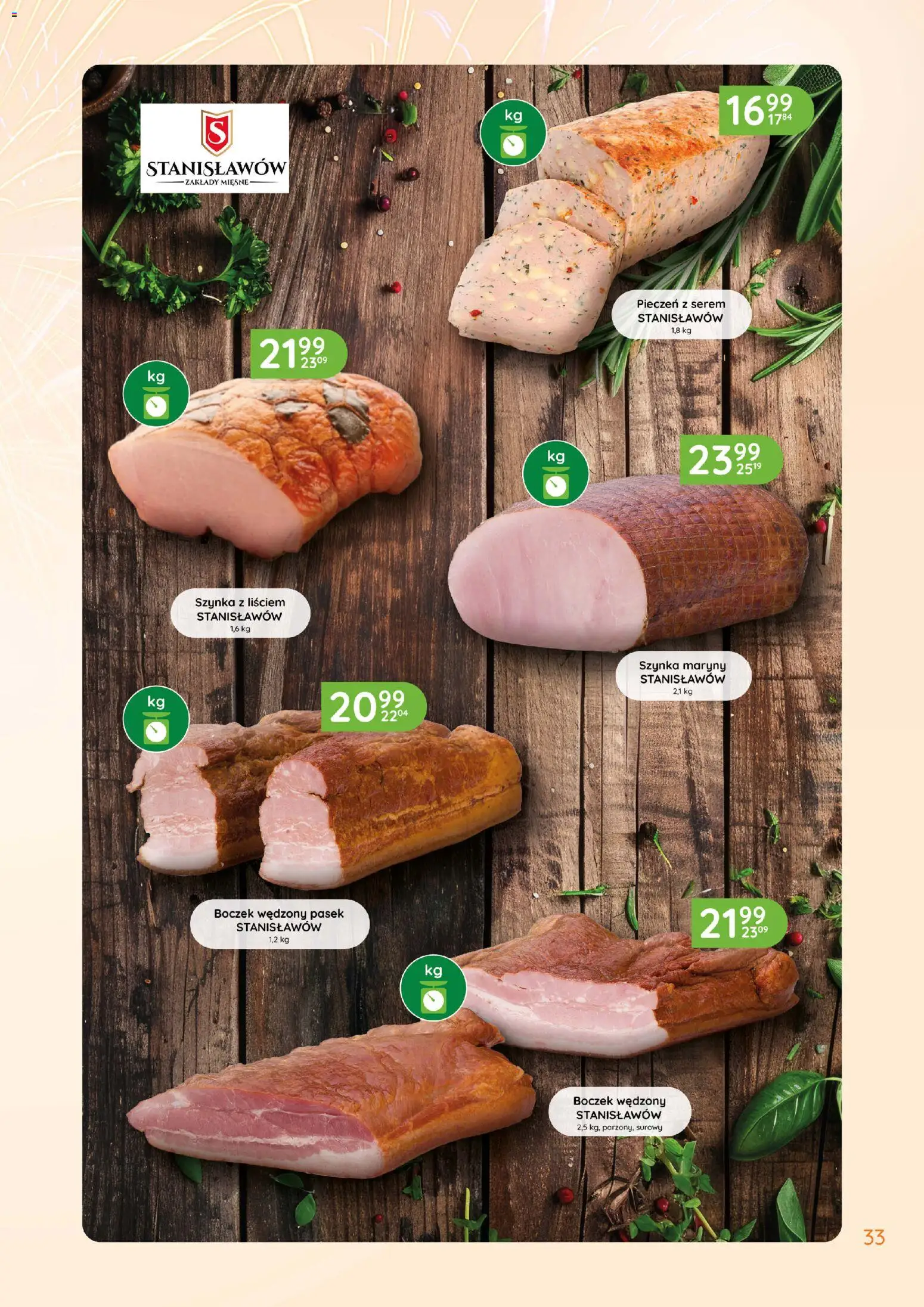 Eurocash Gazetka - Katalog Wędliny od 01.01.2026 | Strona: 33 | Produkty: Pasek, Szynka, Boczek wędzony, Boczek