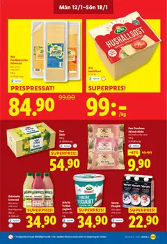 Lidl - erbjudanden - Förhandsvisning av reklamblad från butik Lidl aktuell från 12.01.2026 | Sida: 5 | Produkter: Hushållsost, Smör, Yoghurt, Skinka