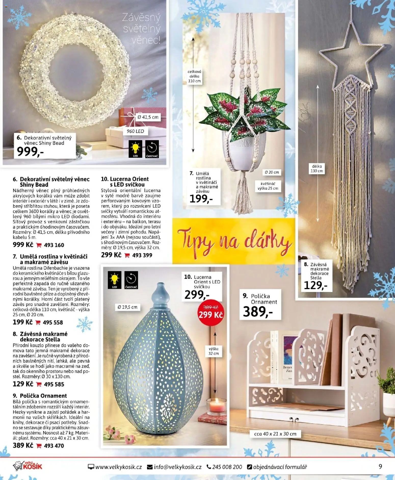 Velký Košík katalog prosinec 2025 od 01.12.2025 | Strana: 9 | Produkty: Polička, Korálky, Květináče, LED