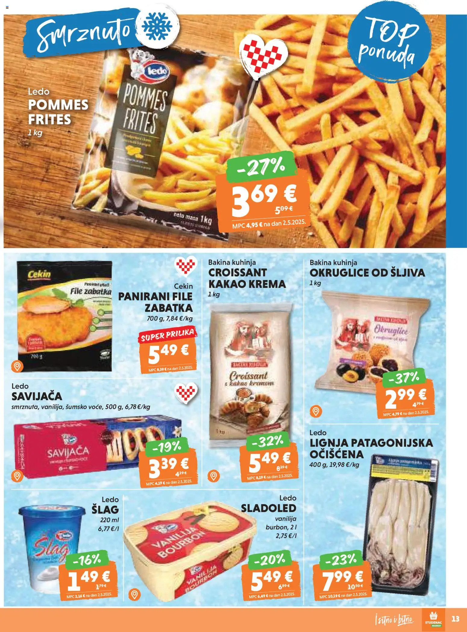 Studenac katalog | vrijedi od 05.11.2025 | Stranica: 13 | Proizvodi: Pommes frites, Ledo, Kakao, Kuhinja