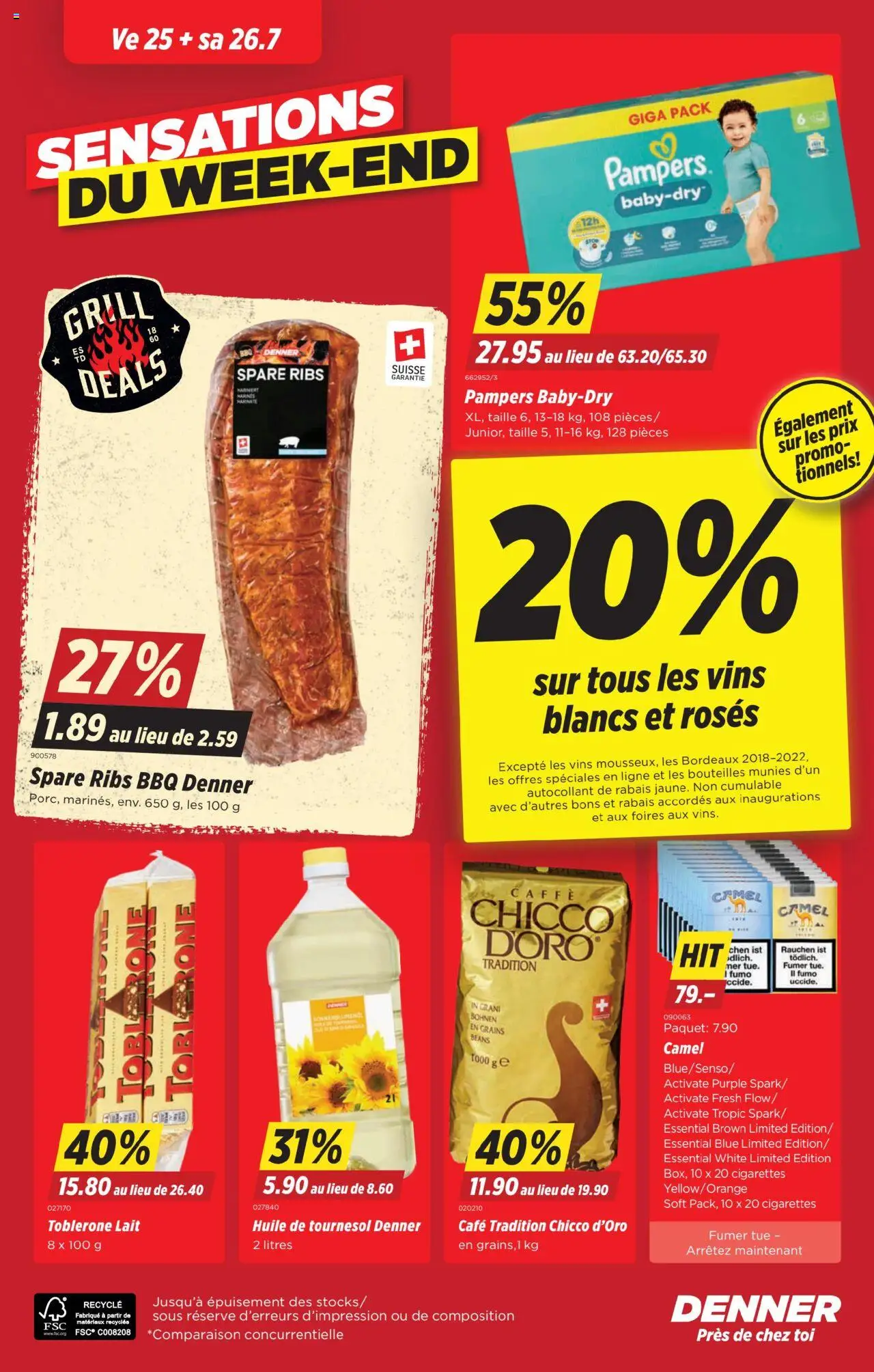 Denner Prospectus ab 22.07.2025 | Seite: 24 | Produkte: Spare Ribs, Pampers