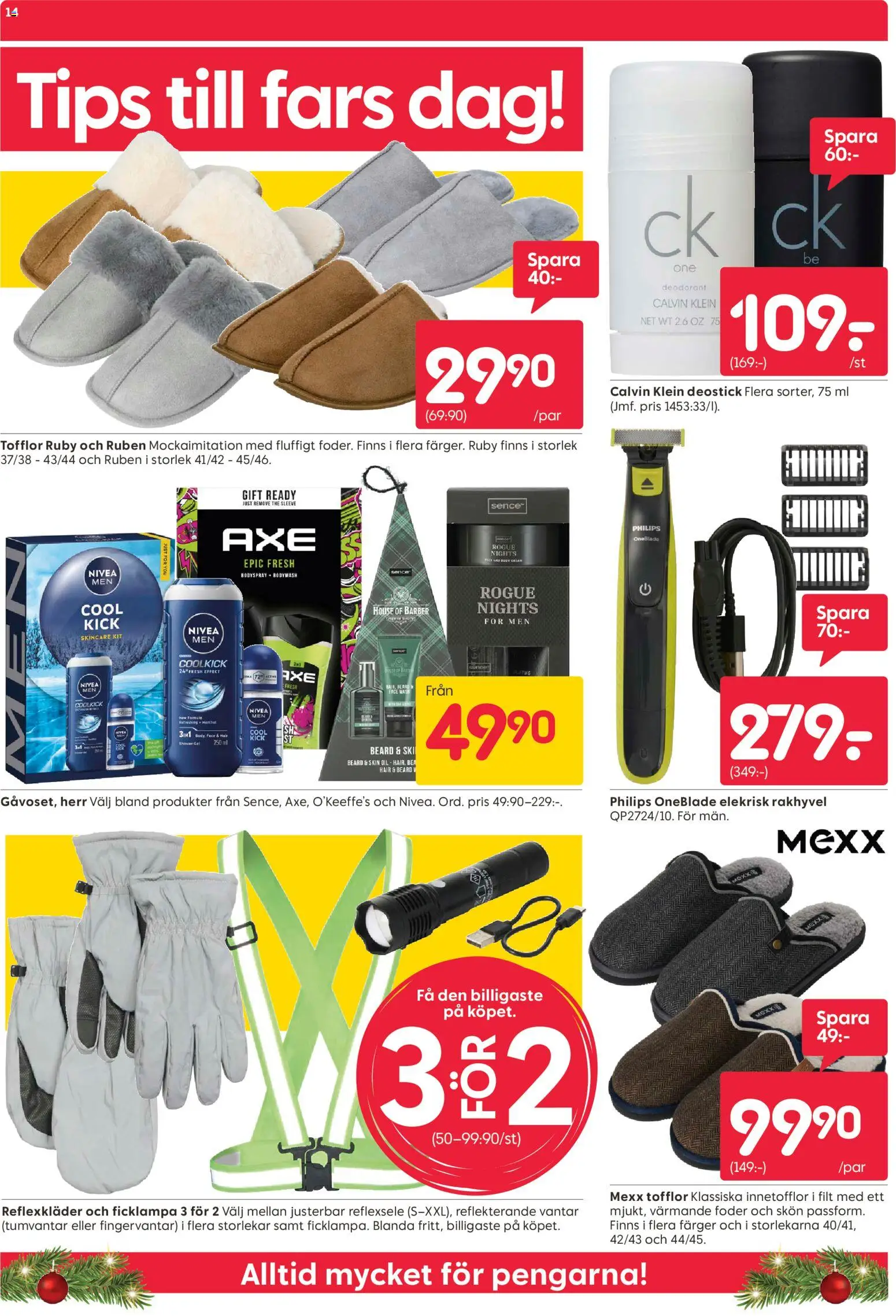 Rusta reklamblad aktuell från 03.11.2025 | Sida: 14 | Produkter: Deodorant, Vantar, Tofflor, Ficklampa