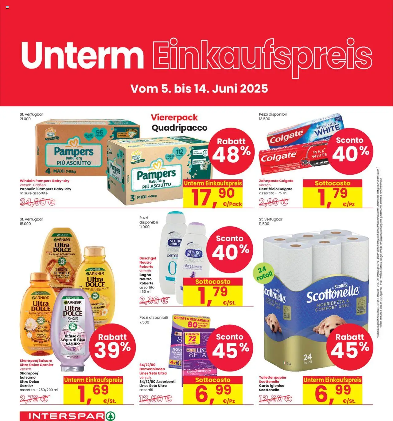 Volantino Interspar del 05.06.2025 | Pagina: 6 | Prodotti: Illuminante, Balsamo, Acqua, Bagno