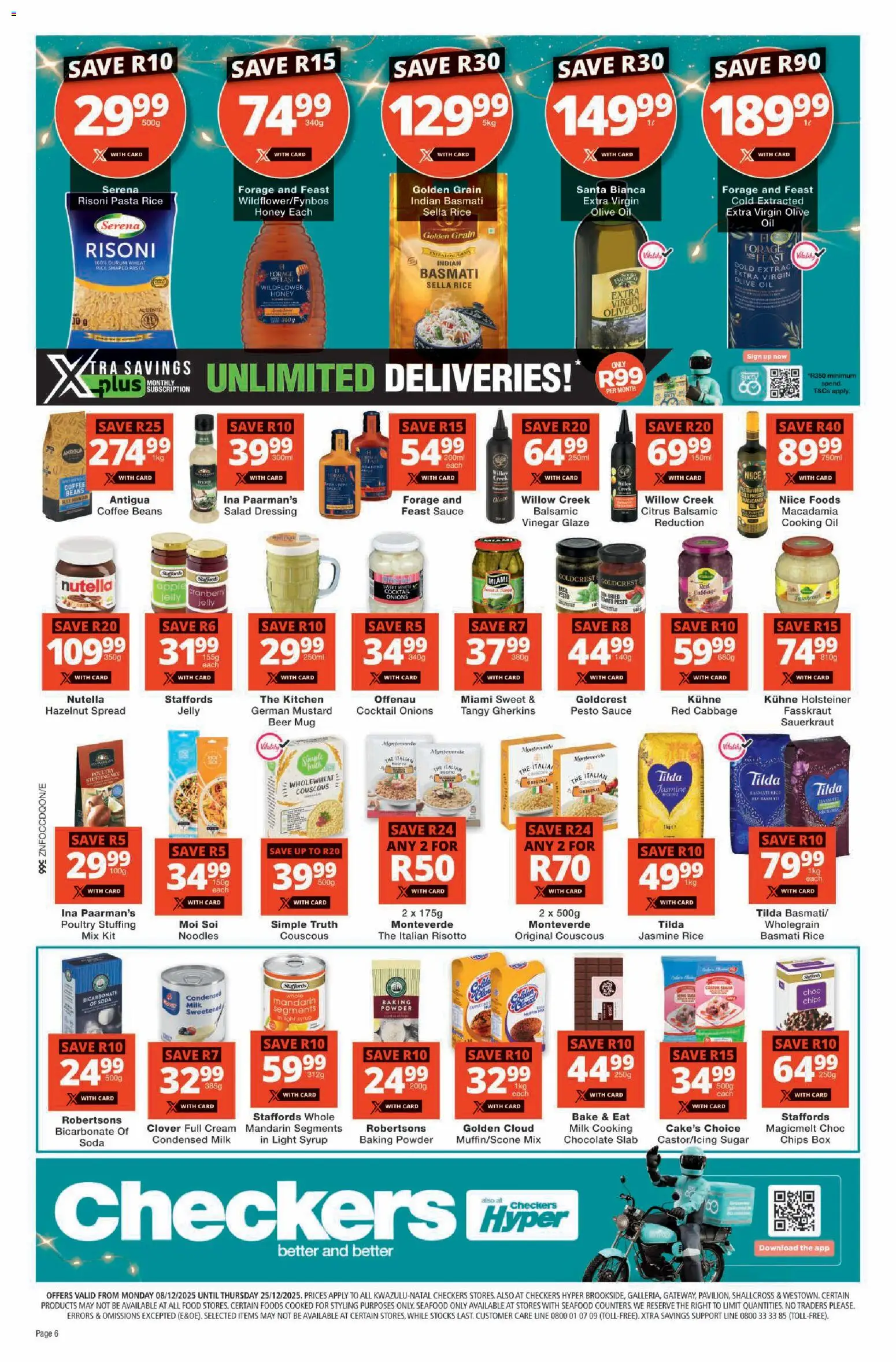 New Checkers catalogue – valid from 08.12.2025 | Page: 6 | Products: Beans, Pasta, Mustard, Dressing