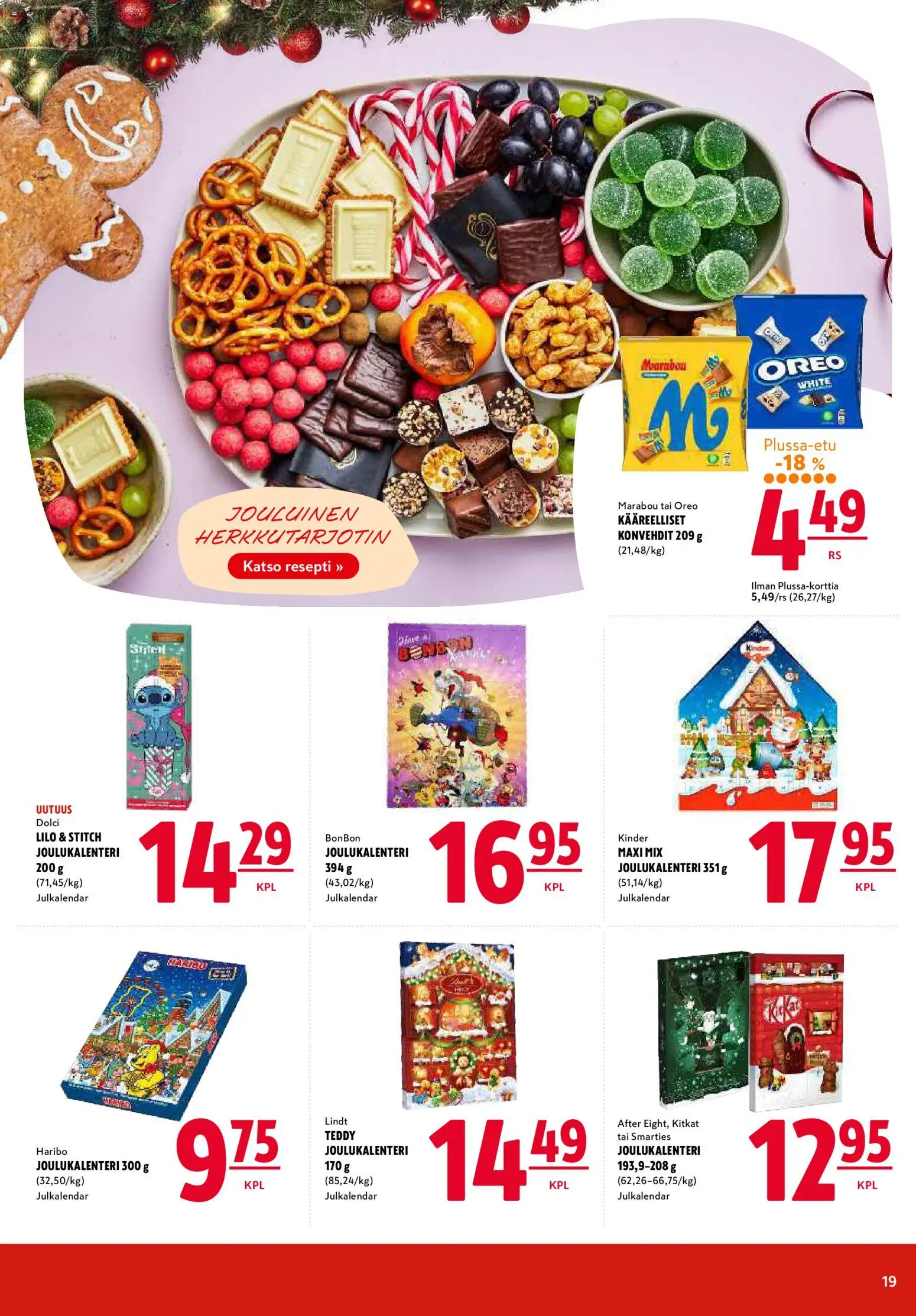 K-Citymarket tarjoukset – voimassa 20.11.2025 alkaen | Sivu: 19 | Tuotteet: Joulukalenteri, Oreo