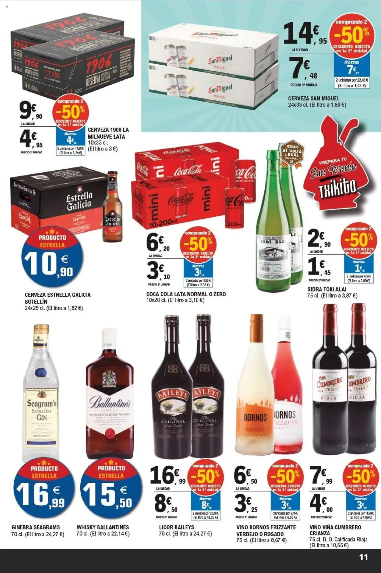 E.Leclerc folleto │ válido desde el 17.09.2025 | Página: 11 | Productos: Licor, Vino, Ginebra, Whisky