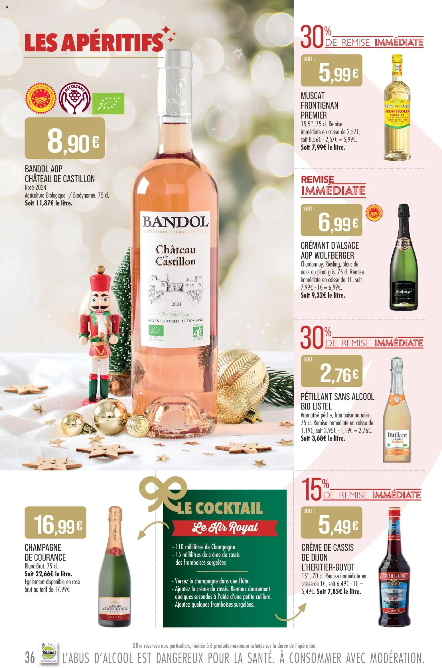 {H1} | Page: 36 | Produits: Cassis, Framboise, Pêche, Crémant d'alsace
