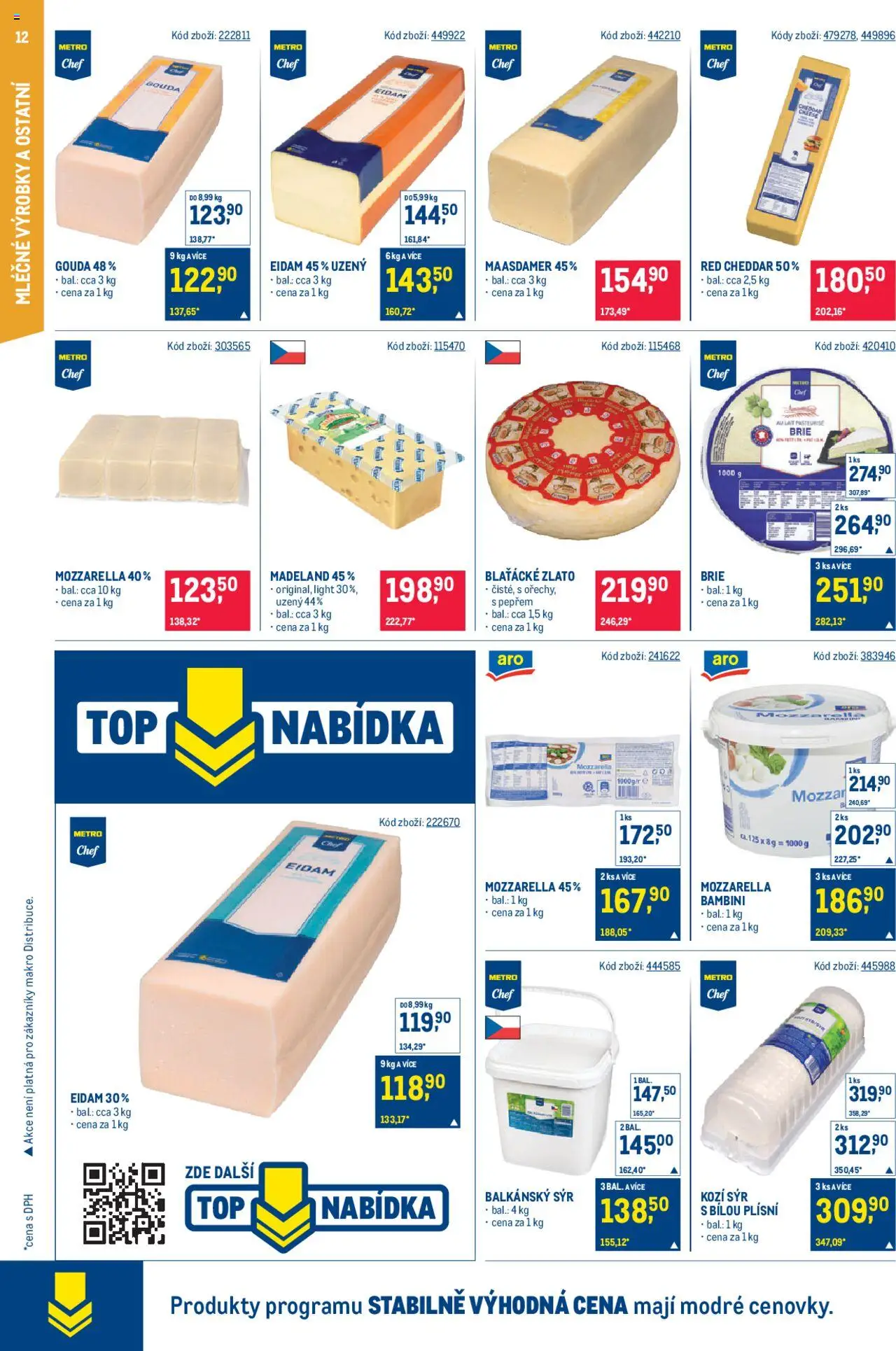 Makro leták - Gastronomie od 30.07.2025 | Strana: 12 | Produkty: Gouda, Balkánský sýr, Brie, Mozzarella
