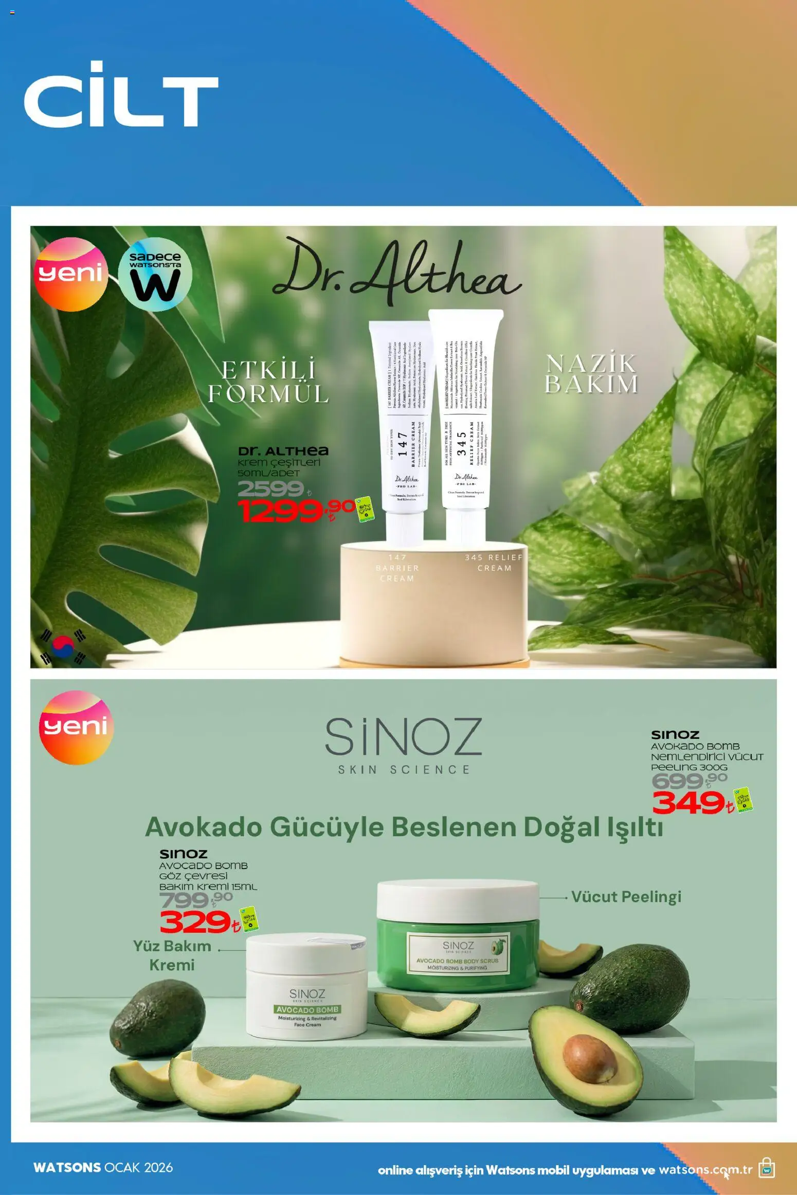 Watsons aktüel ürünler kataloğu yayımlandı! Bu hafta 02 - 28 Ocak 2026 günü Watsons indirimli ürünleri