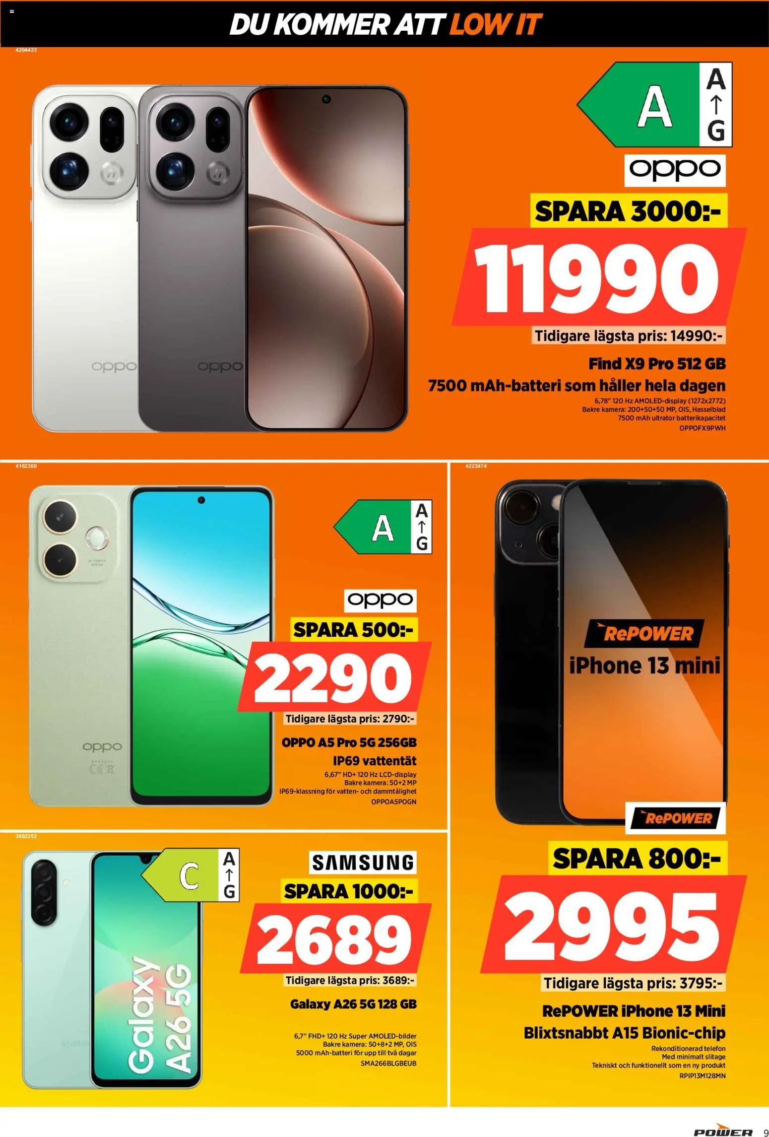 Power reklamblad aktuell från 13.04.2026 | Sida: 9 | Produkter: Telefon, Kamera