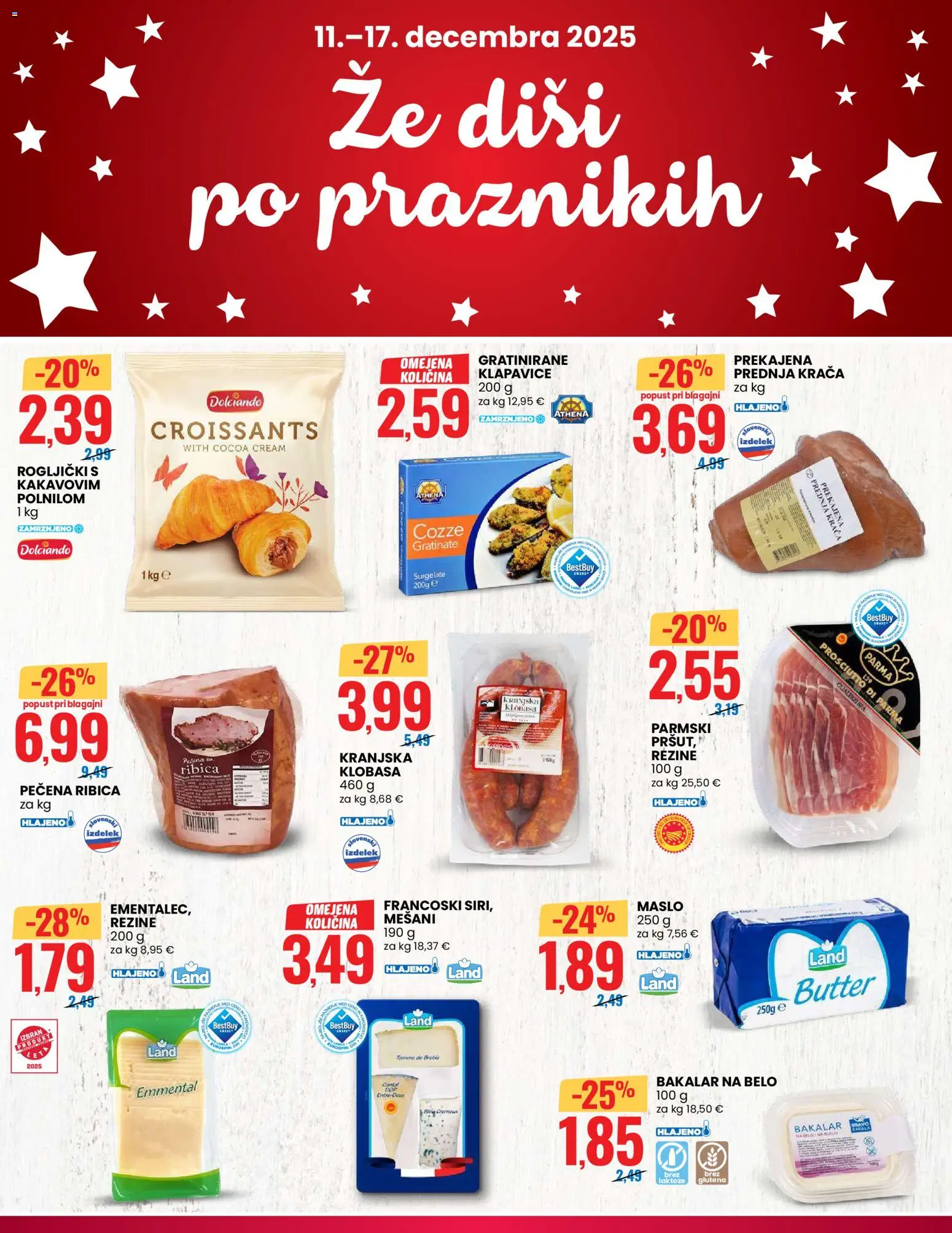 Novi Eurospin katalog ponudbe – veljaven od 11.12.2025 | Stran: 2 | Izdelki: Rogljički, Klapavice, Maslo