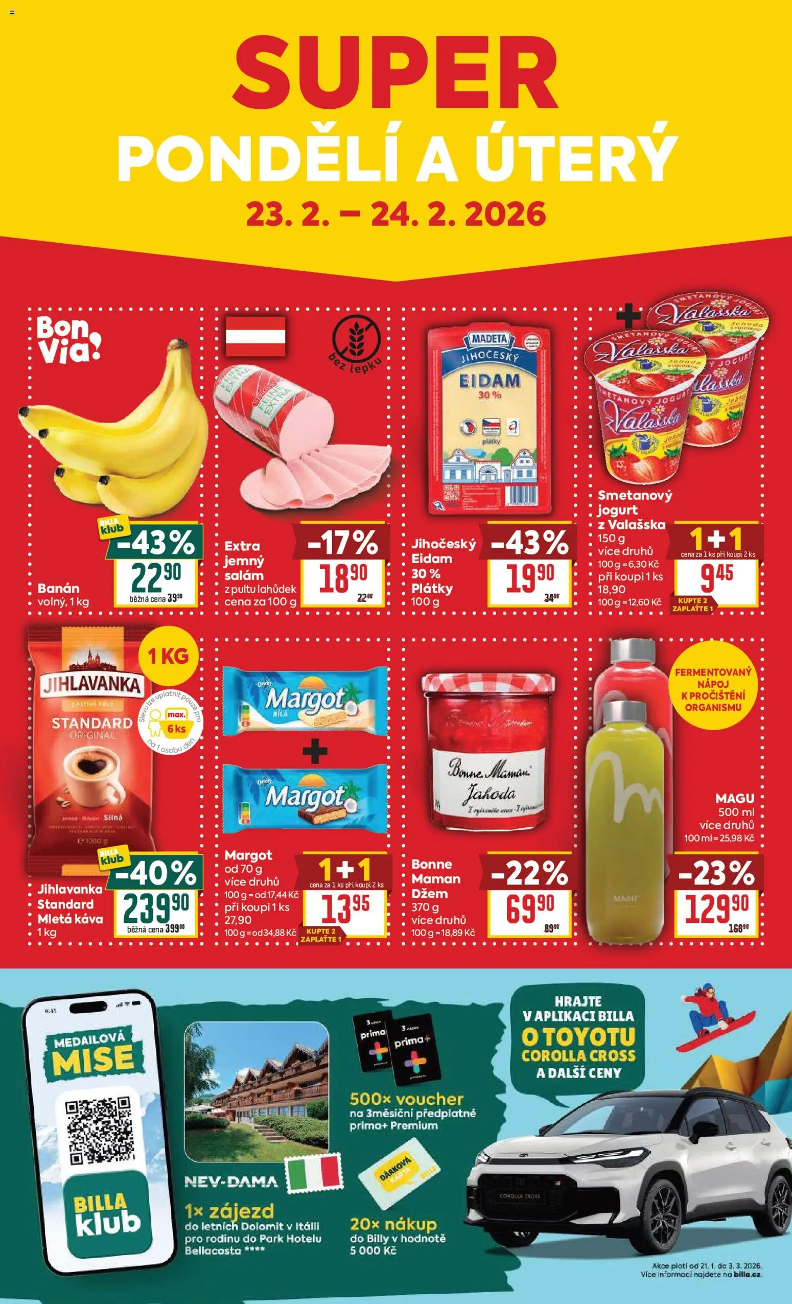 Billa Velký leták od 18.02.2026 | Strana: 30 | Produkty: Džem, Jogurt, Káva, Salám