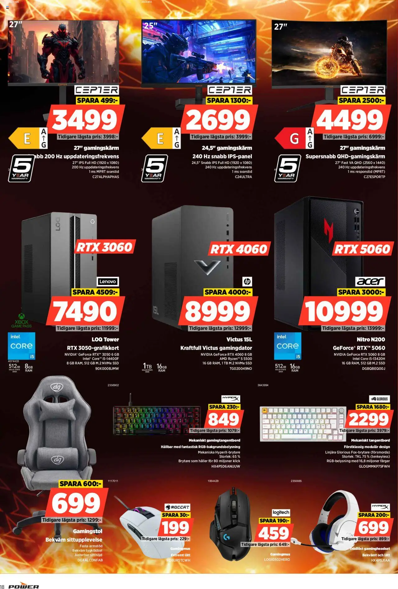 Power reklamblad aktuell från 15.09.2025 | Sida: 18 | Produkter: Gamingstol, Tangentbord, Xbox