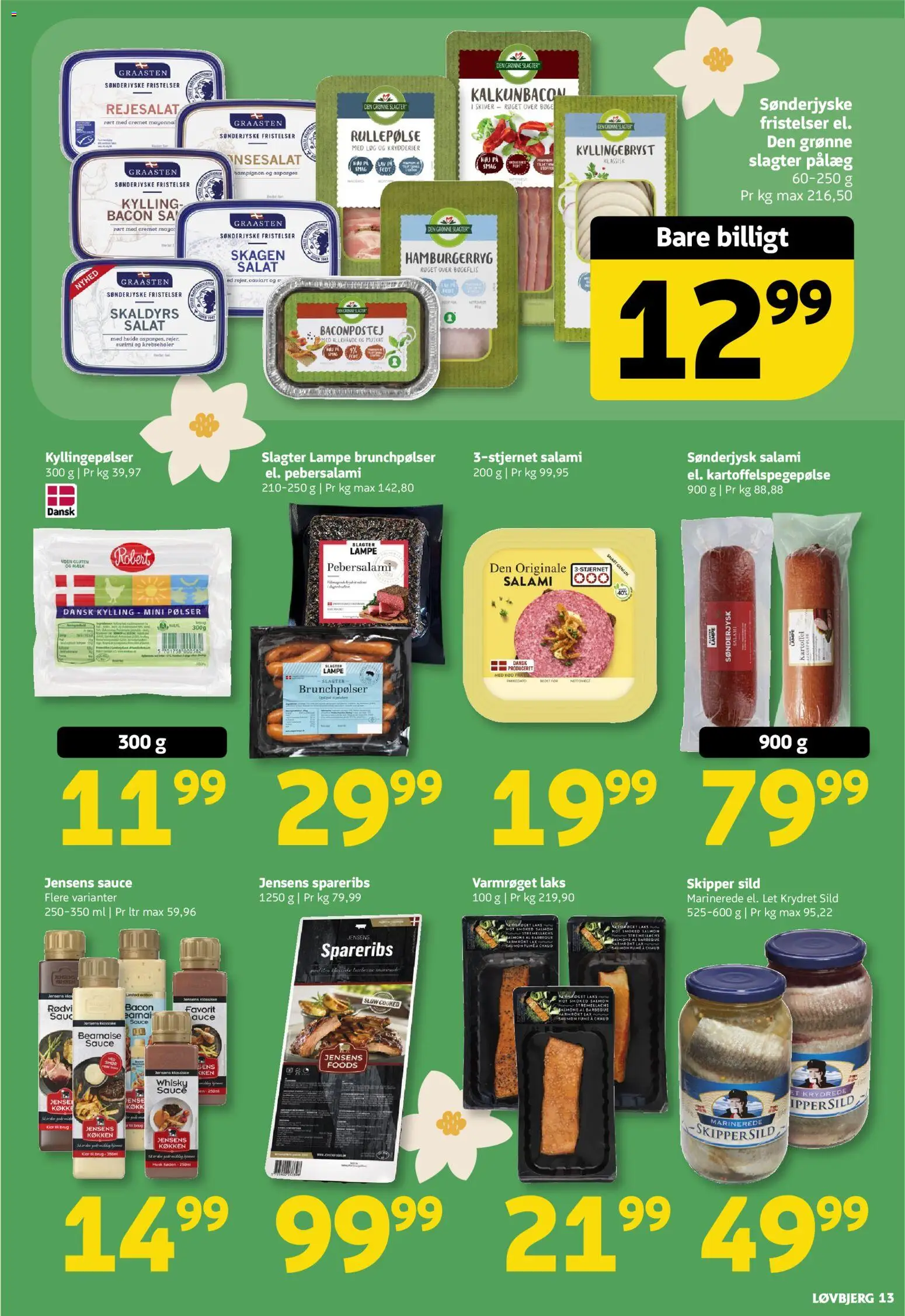 Løvbjerg tilbudsavis – gyldig fra 13.03.2026 | Side: 13 | Produkter: Lampe, Bacon, Hamburgerryg, Asparges