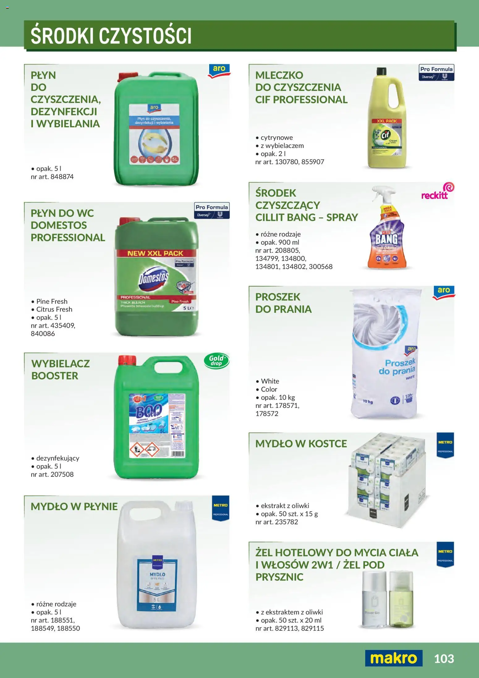 Makro Gazetka - Profesjonalna Gastronomia od 01.02.2026 | Strona: 103 | Produkty: Mydło w płynie, Prysznic, Domestos, Mydło