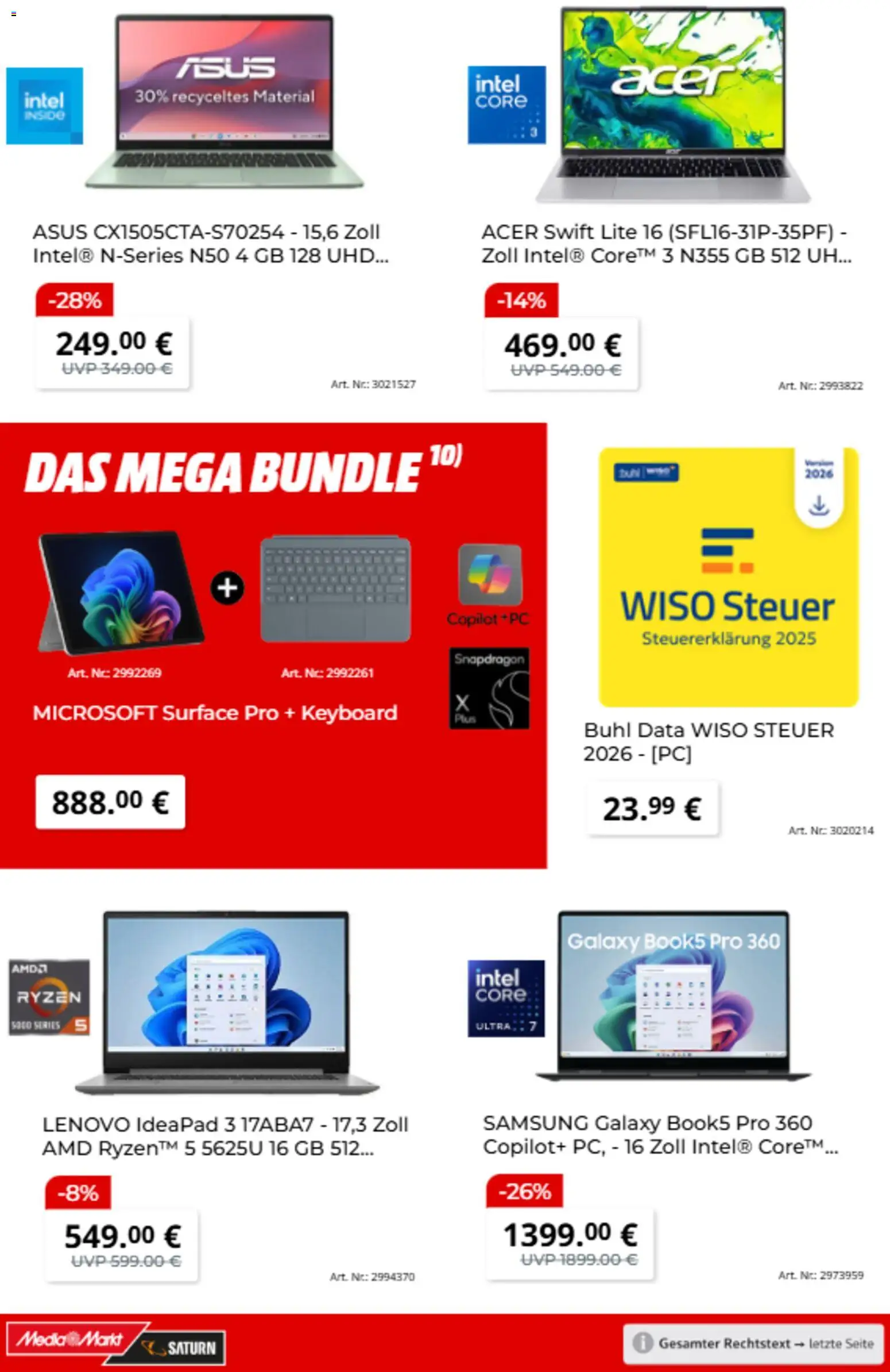 Media Markt Prospekt 	 – gültig ab 10.02.2026 | Seite: 2 | Produkte: Lenovo, Samsung, PC
