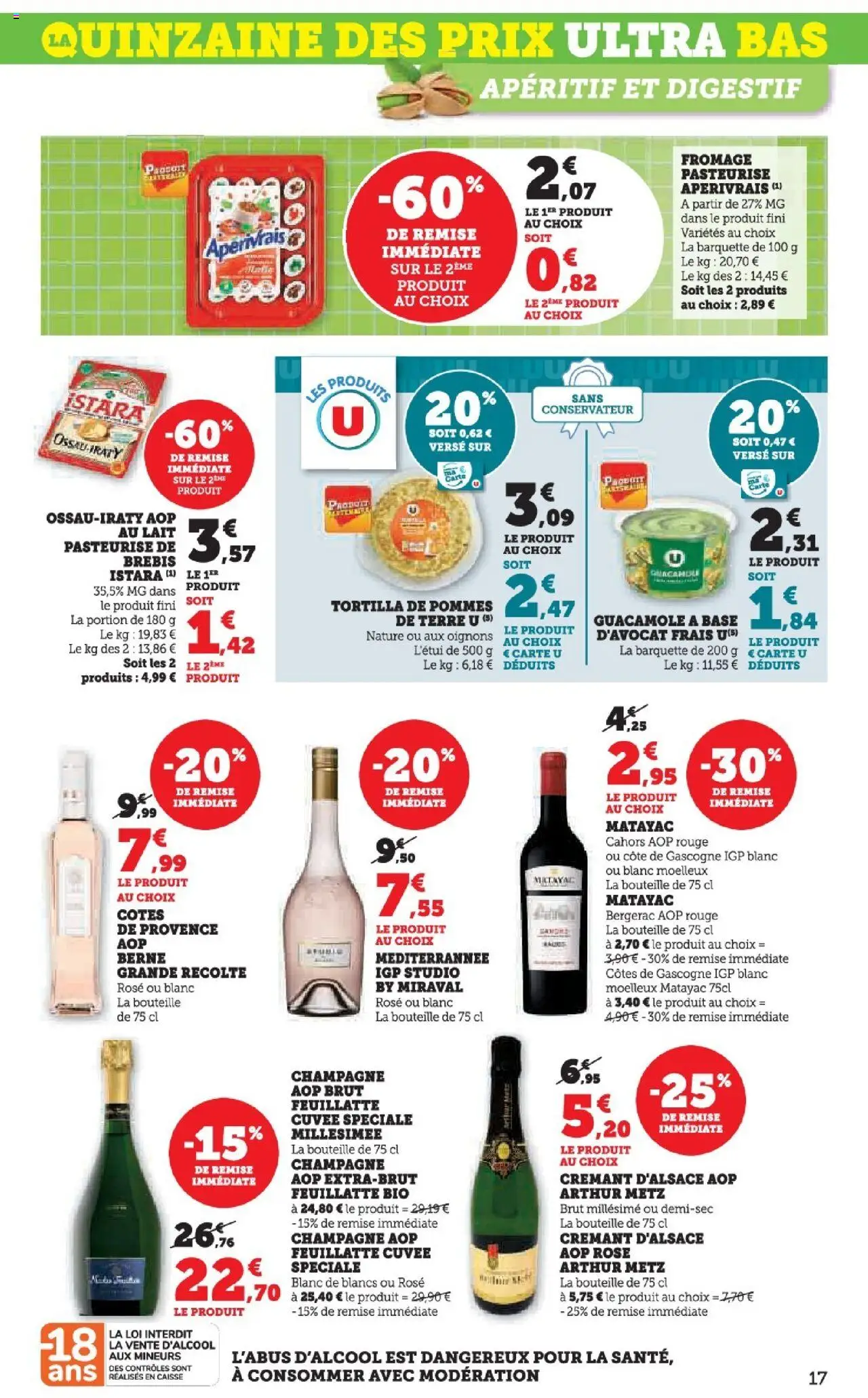  | Page: 17 | Produits: Digestif, Guacamole, Oignons, Crémant d'alsace