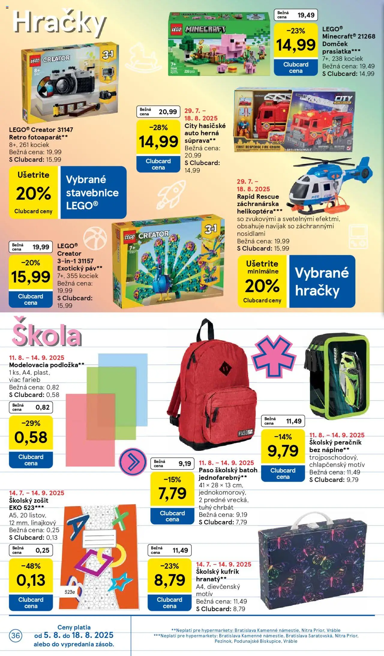 Tesco Hypermarket - leták │ platný od 13.08.2025 | Strana: 36 | Produkty: Fotoaparát, Peračník, Batoh, Notebook