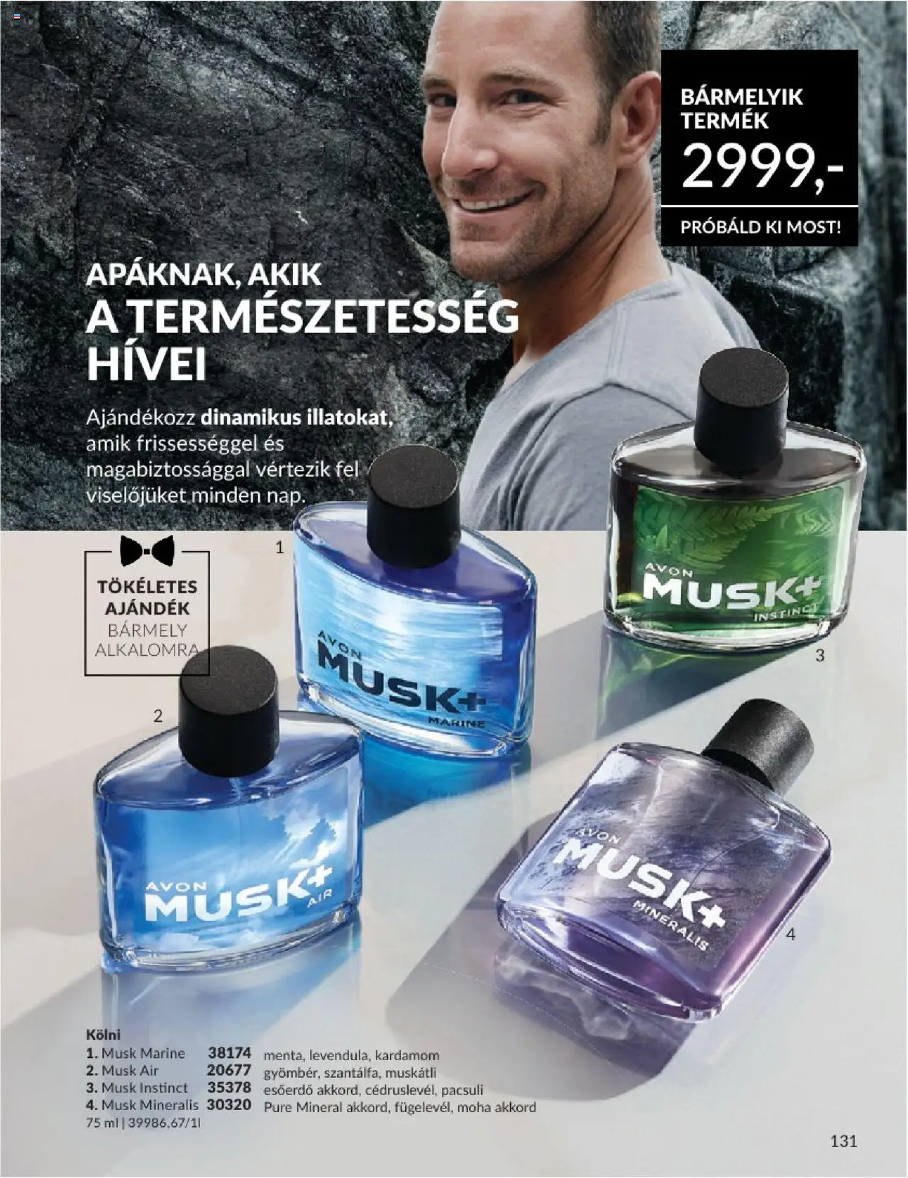 Avon akciós ujság - amely érvényes a következő dátumtól: 01.06.2025 | Oldal: 131 | Termékek: Kölni