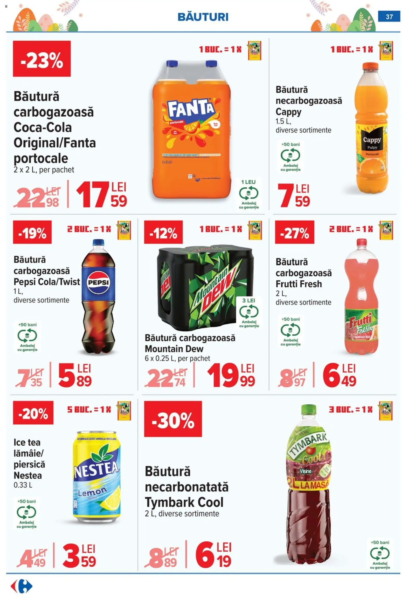 Noul catalog Carrefour – valabil de la 06.04.2026 | Pagină: 43 | Produse: Piersică, Masă, Portocale, Ice tea