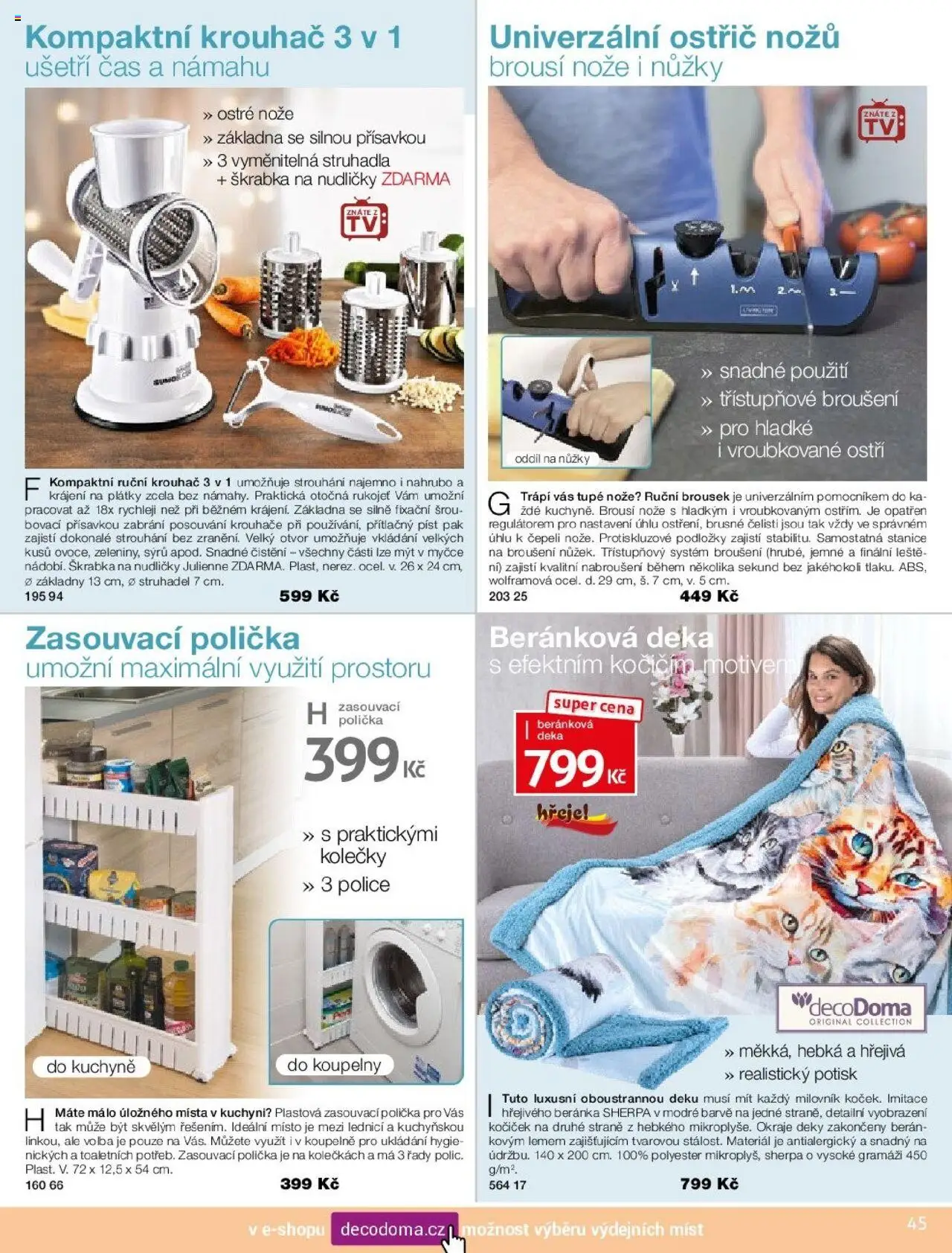 Decodoma katalog Podzim 2025 od 25.08.2025 | Strana: 45 | Produkty: Polička, Nůžky, Kuchyně, Deky
