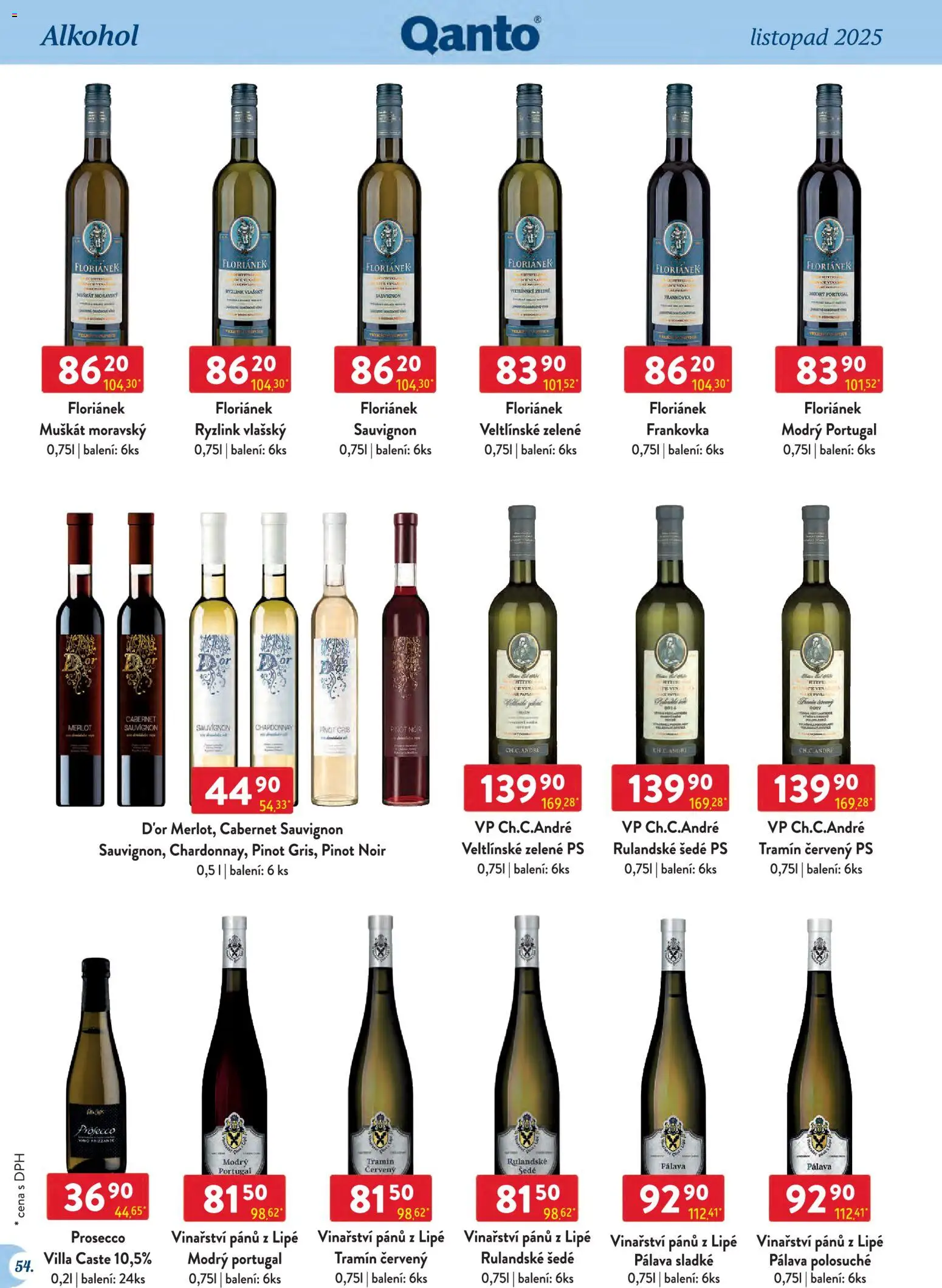 Astur & Qanto - Leták - Velkoobchod 11/2025 od 01.11.2025 | Strana: 54 | Produkty: Merlot, Pinot Noir, Tramín červený, Pinot Gris