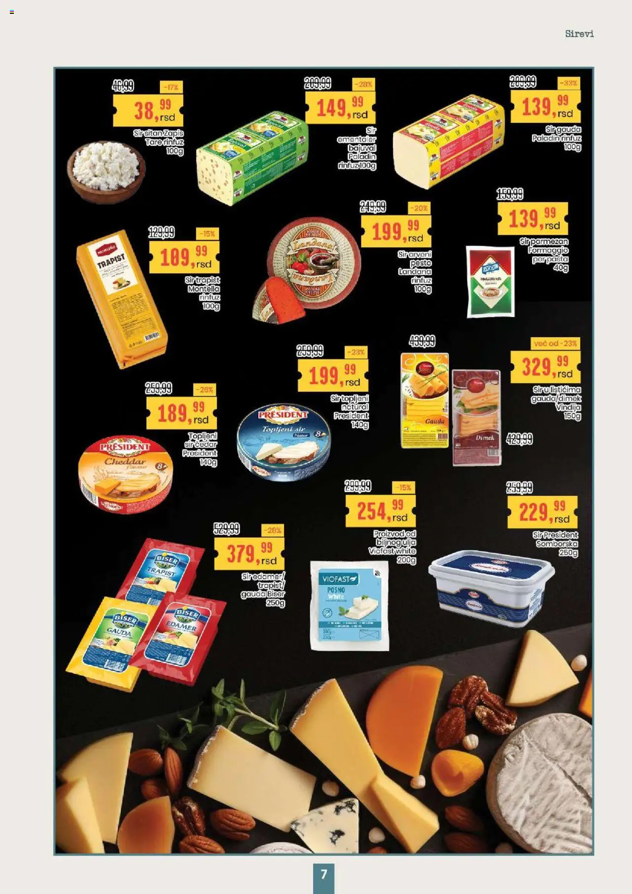 Aroma Market katalog - važi od 07.08.2025 | Strana: 7 | Proizvode: Trapist sir, Ementaler, Gouda, Parmezan
