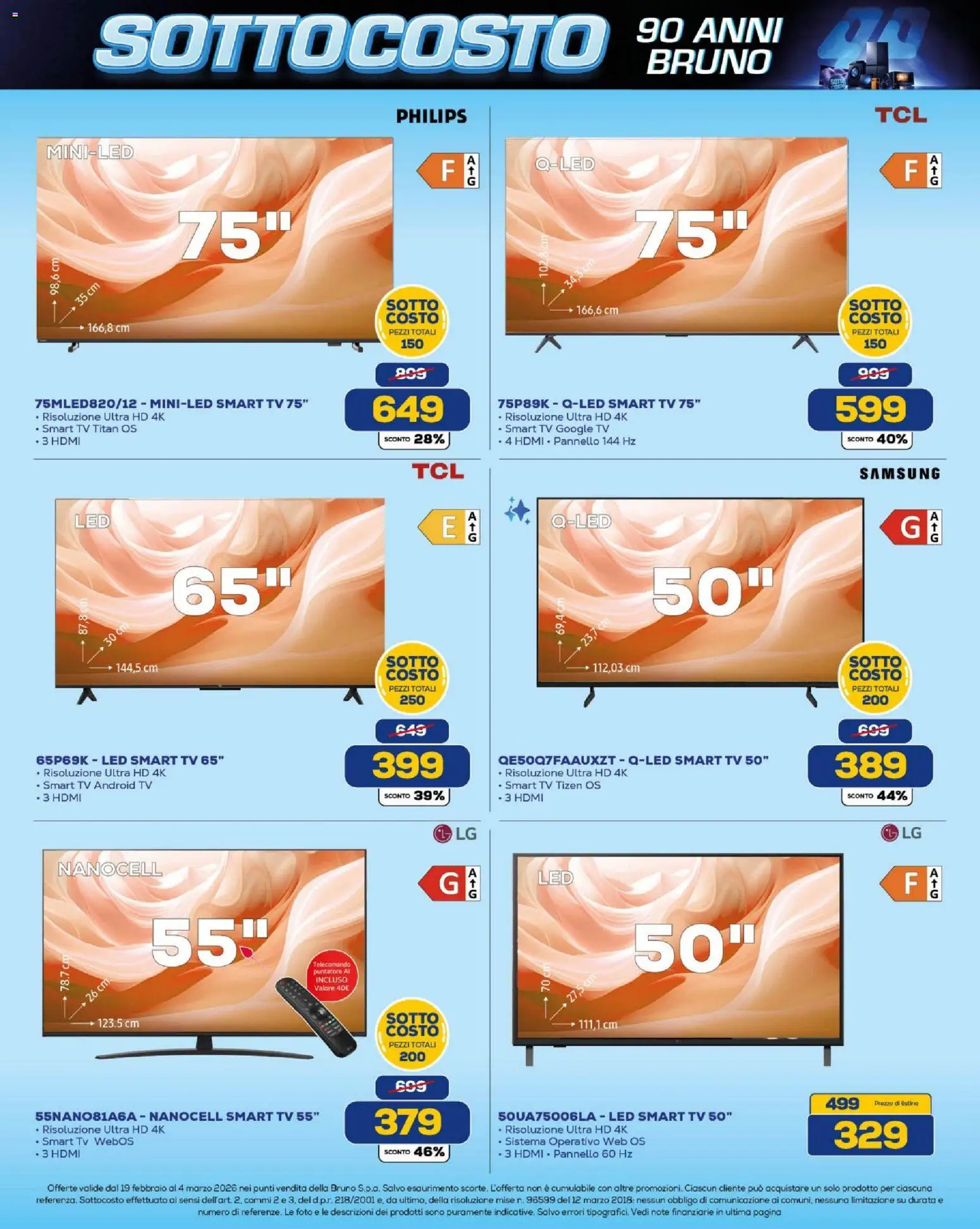 Volantino BRUNO del 19.02.2026 | Pagina: 23 | Prodotti: Telecomando, smart TV, TV, Samsung