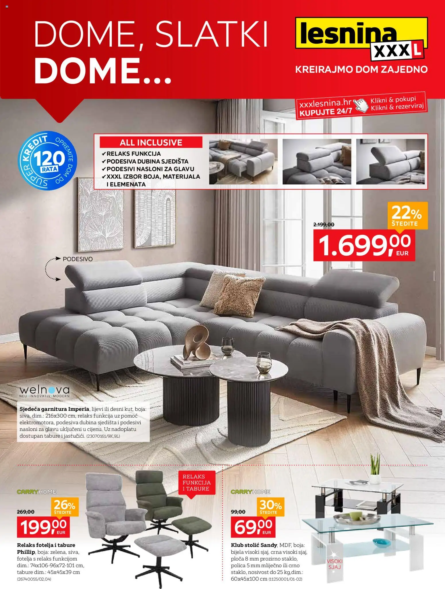 Lesnina katalog | vrijedi od 01.12.2025 | Stranica: 1 | Proizvodi: Fotelja, Stolić, Polica, Tabure