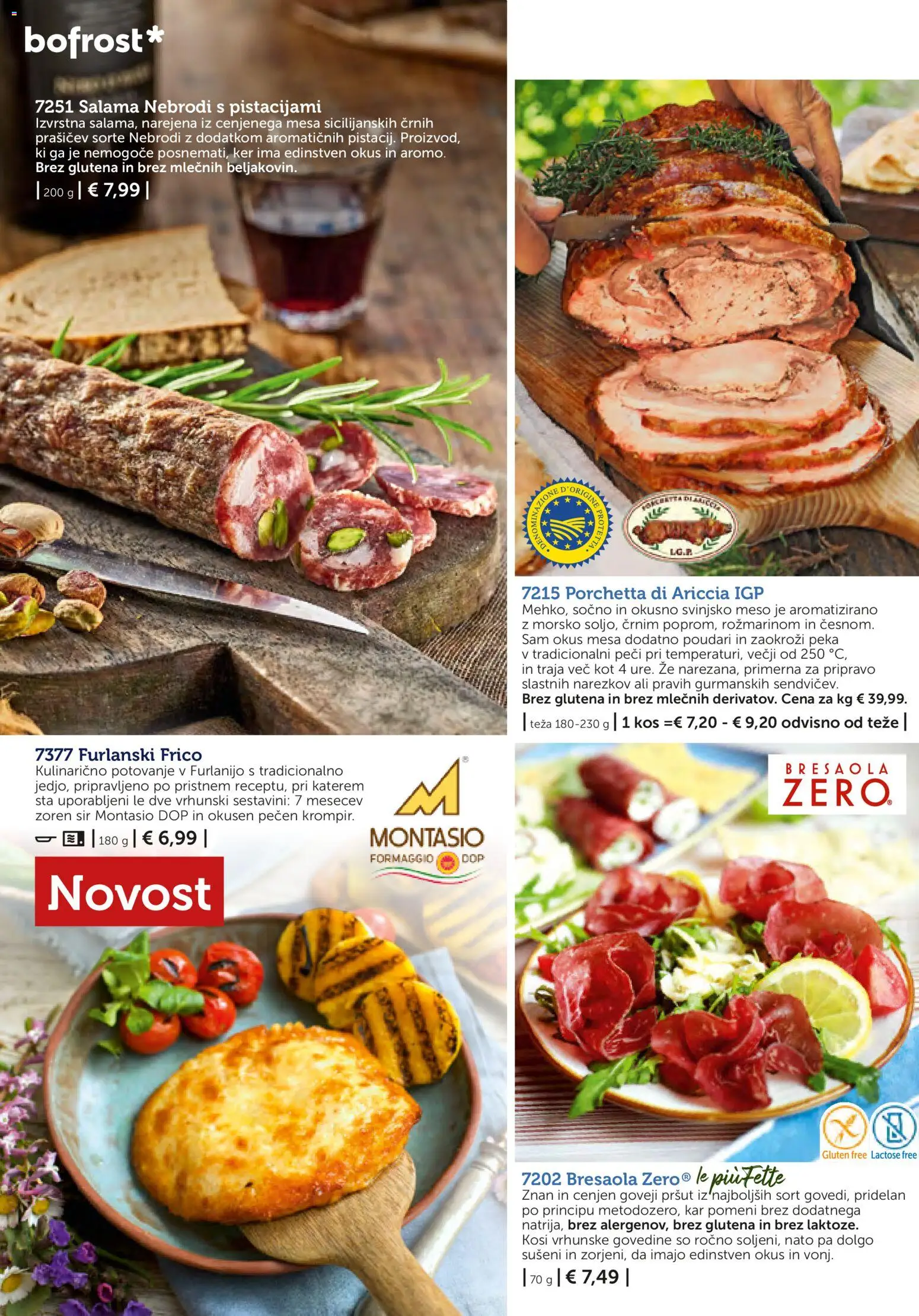 Novi Bofrost katalog ponudbe – veljaven od 01.11.2025 | Stran: 48 | Izdelki: Pršut, Teza, Kos, Svinjsko meso