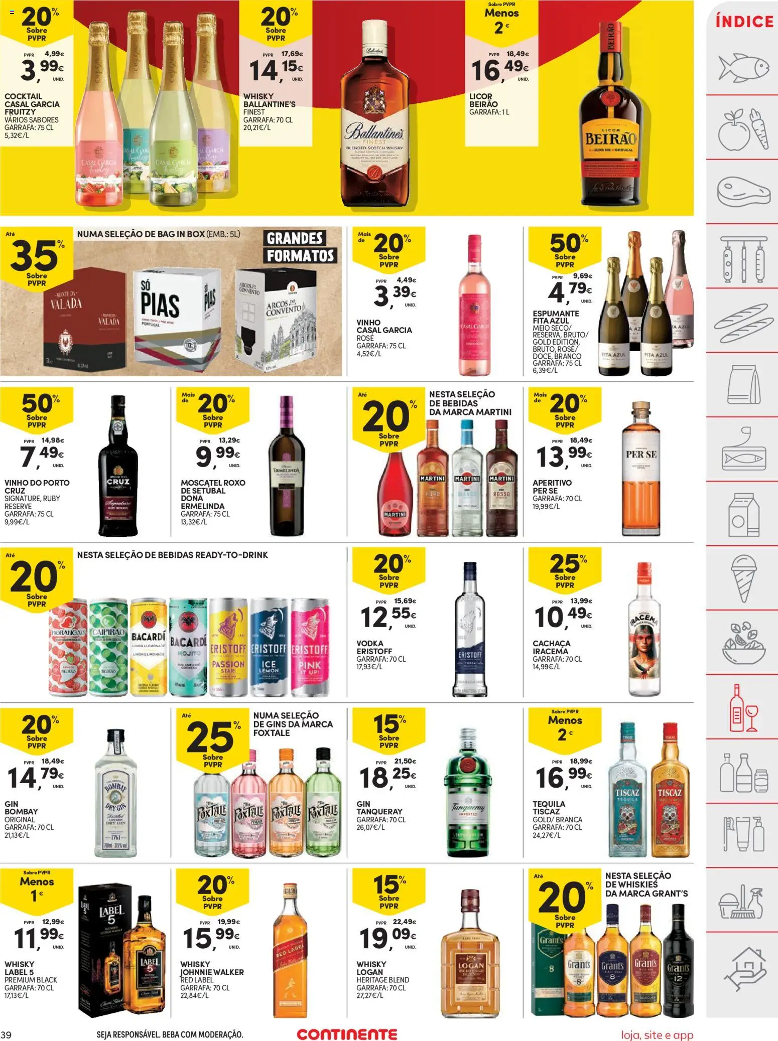 Continente folheto │ válido de 28.04.2026 | Página: 39 | Produtos: Cachaça, Tequila, Gin, Vodka