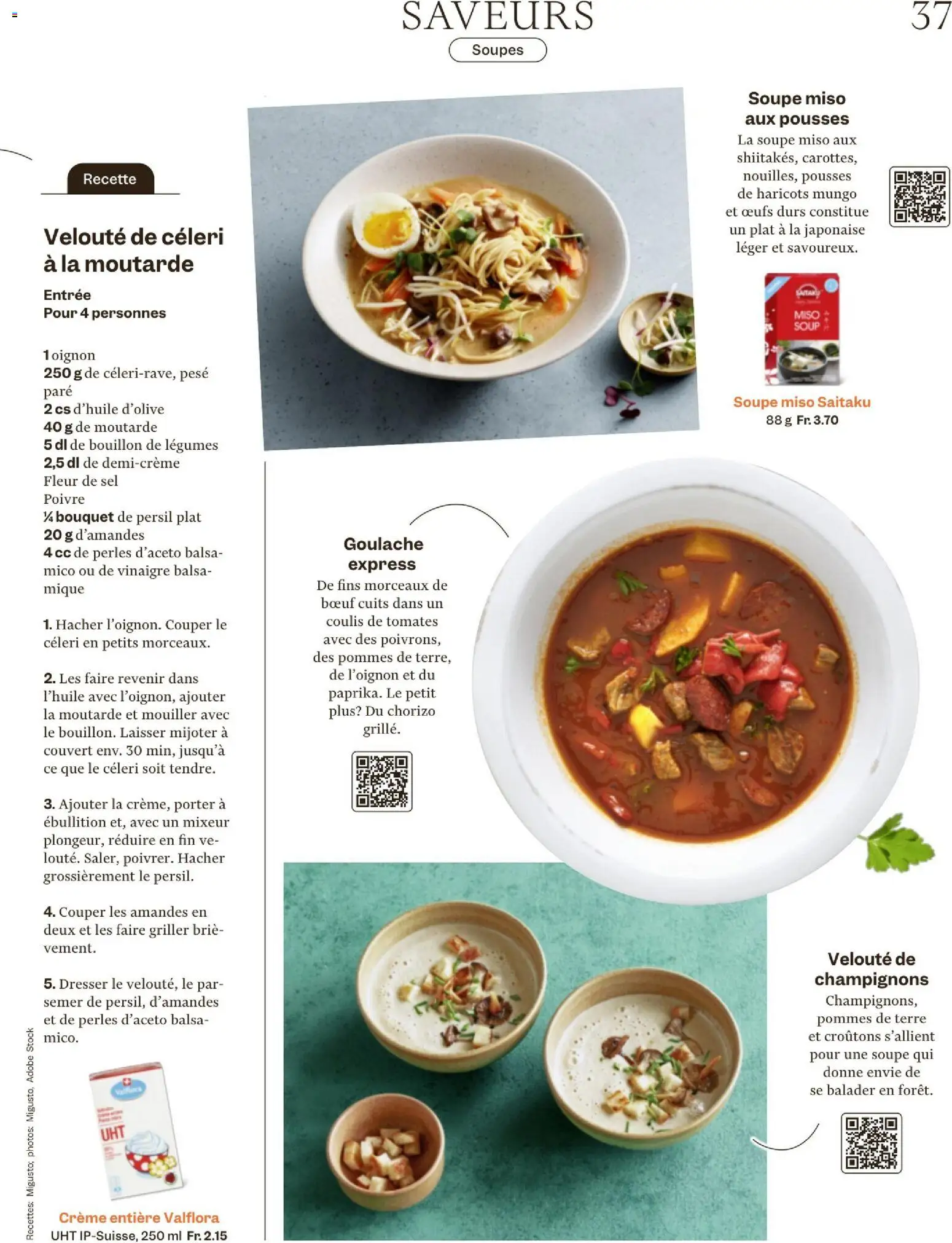 Migros Magazin FR – gültig ab 17.11.2025 | Seite: 37 | Produkte: Champignons, Griller, Creme