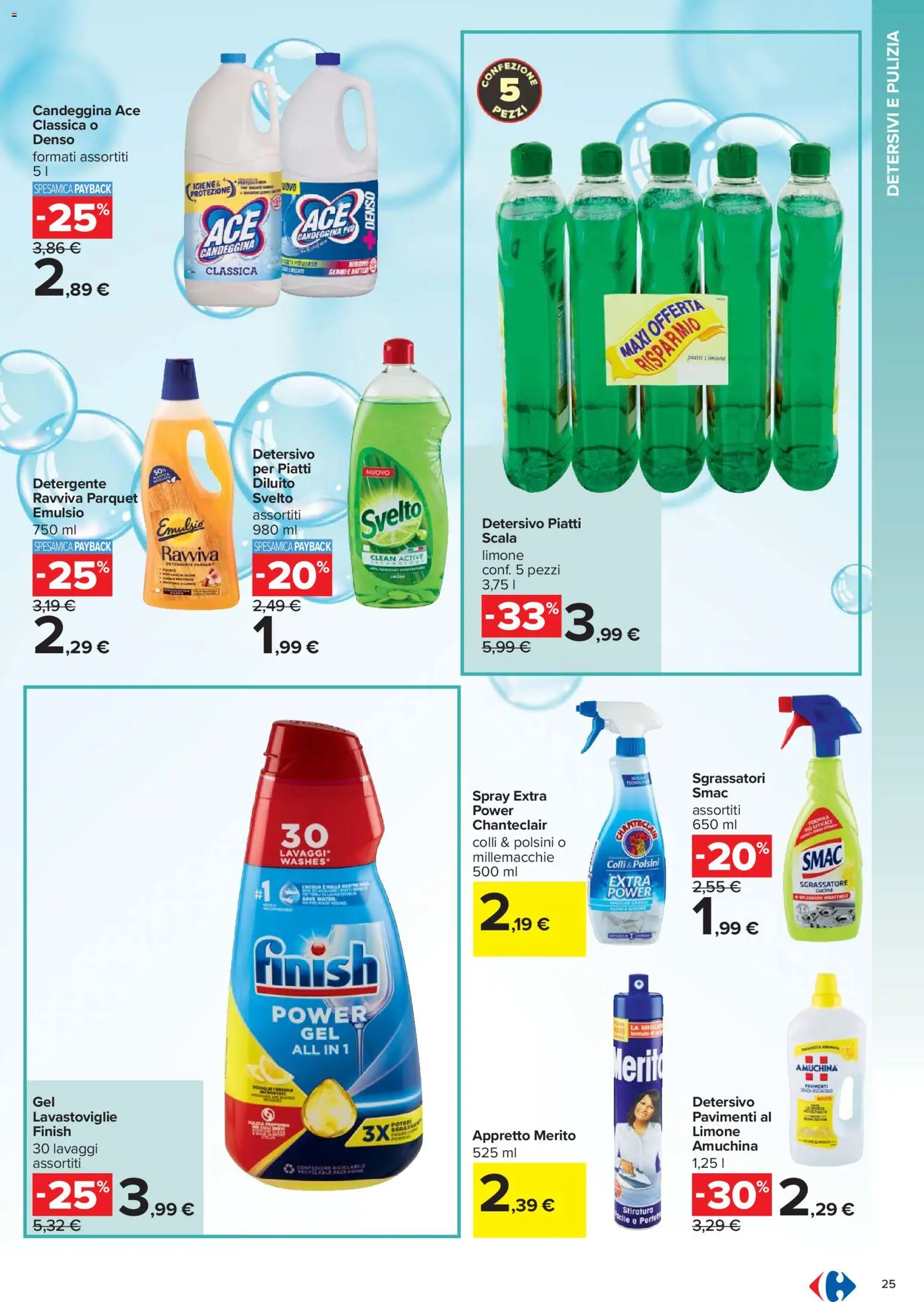 Volantino Carrefour del 27.12.2025 | Pagina: 25 | Prodotti: Detergente, Candeggina, Sgrassatore, Scala