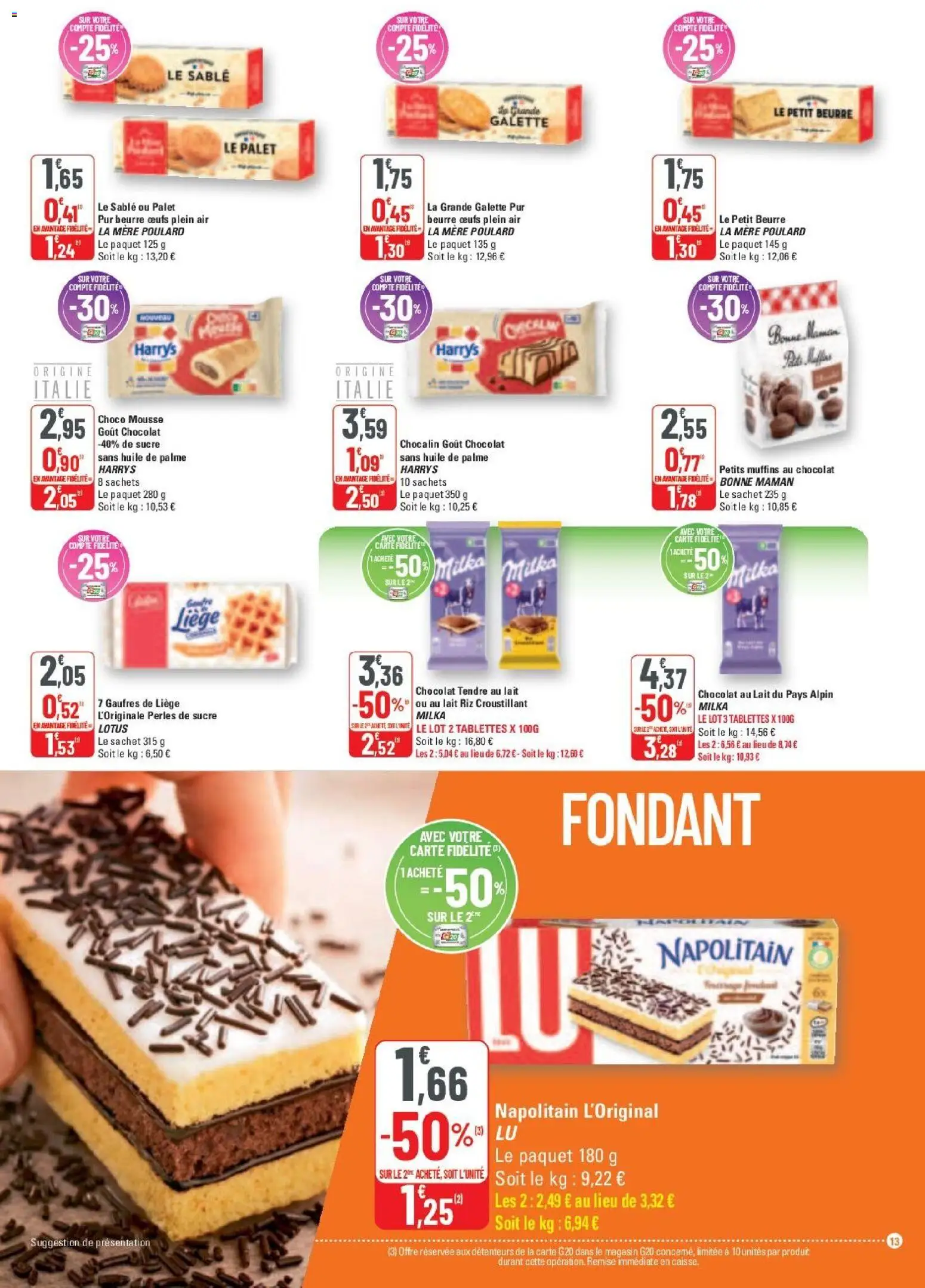 {H1} | Page: 13 | Produits: Muffins, Sucre, Chocolat, Gaufres