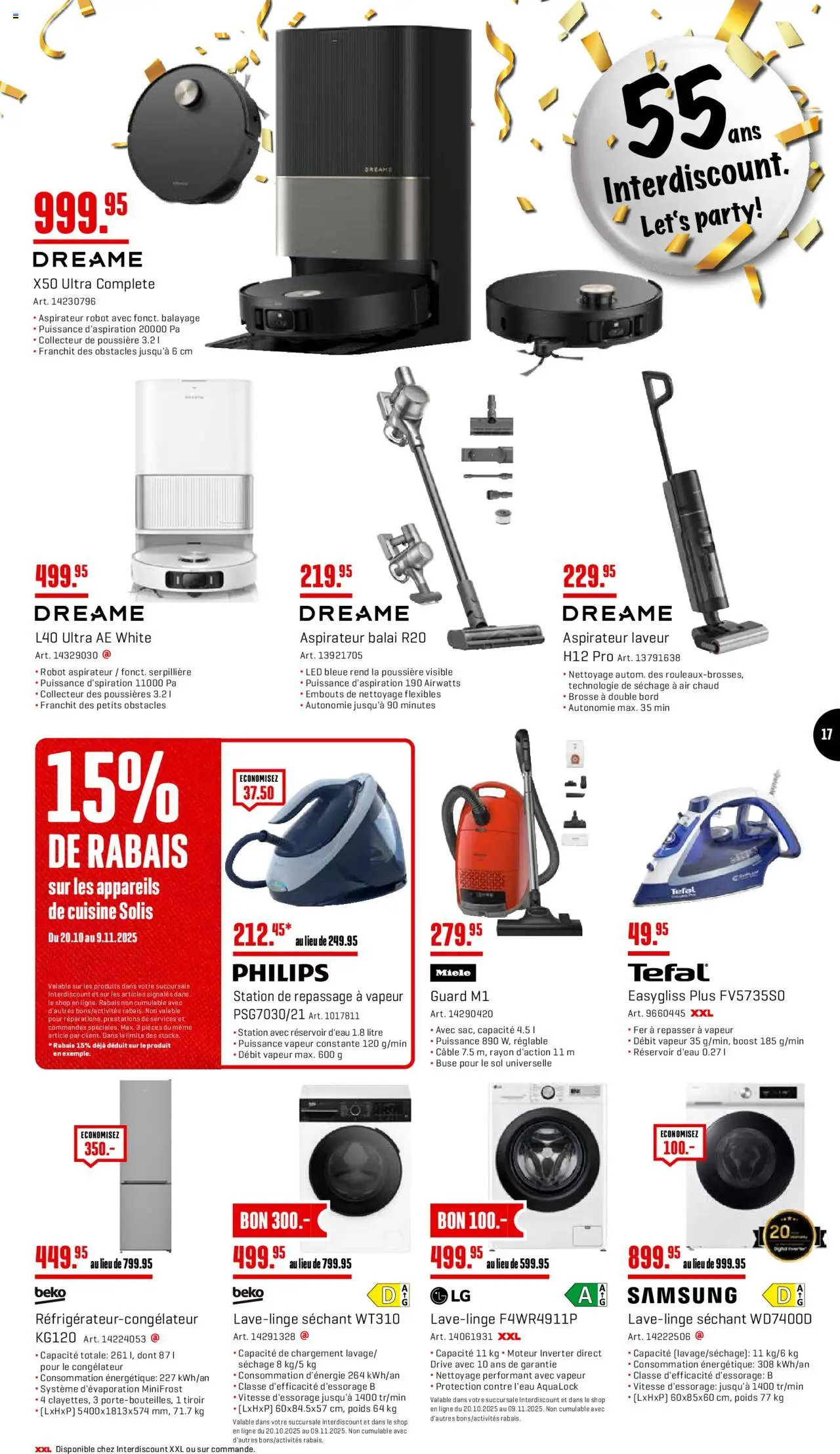 Interdiscount Aktionen FR – gültig ab 20.10.2025 | Seite: 17 | Produkte: Samsung, Miele, Philips