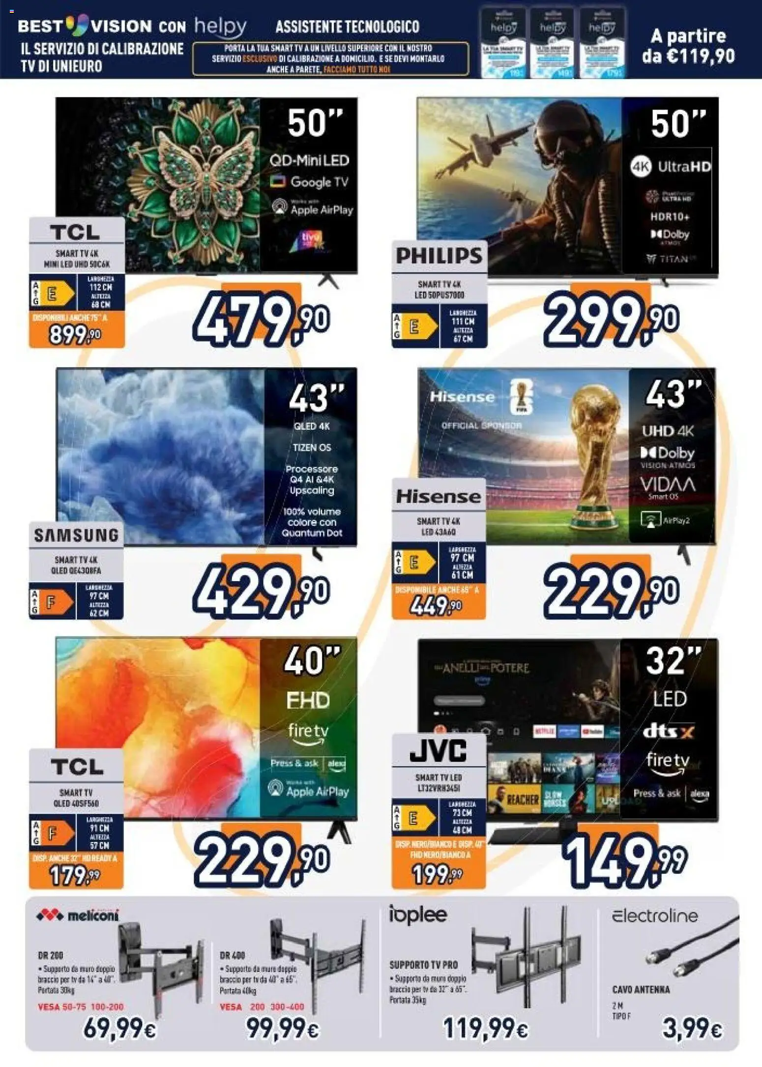 Volantino Unieuro del 03.04.2026 | Pagina: 22 | Prodotti: smart TV, TV, Cavo, Samsung