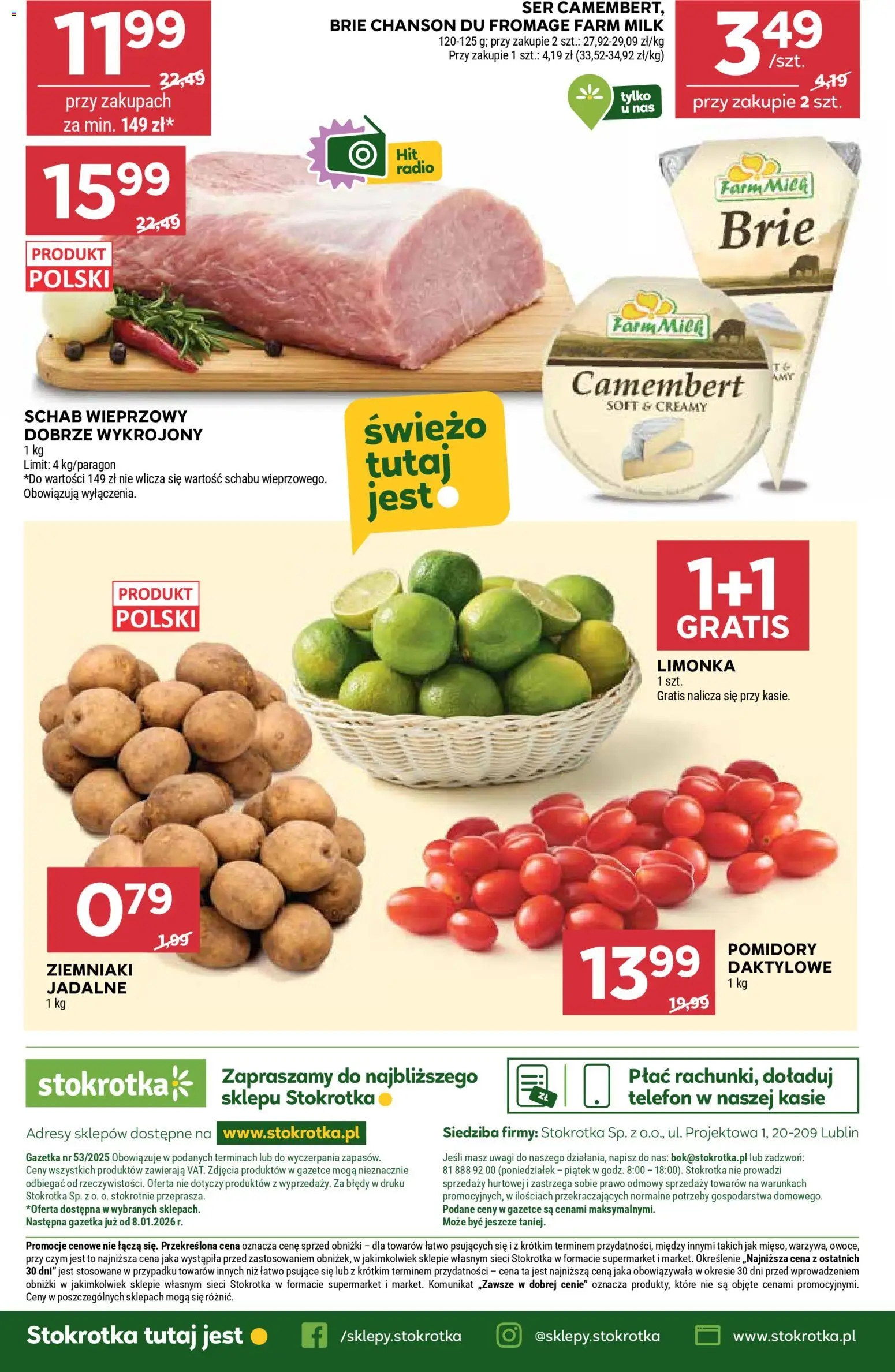 Stokrotka Gazetka - Supermarket od 05.01.2026 | Strona: 20 | Produkty: Telefon, Stokrotka, Ser, Pomidory