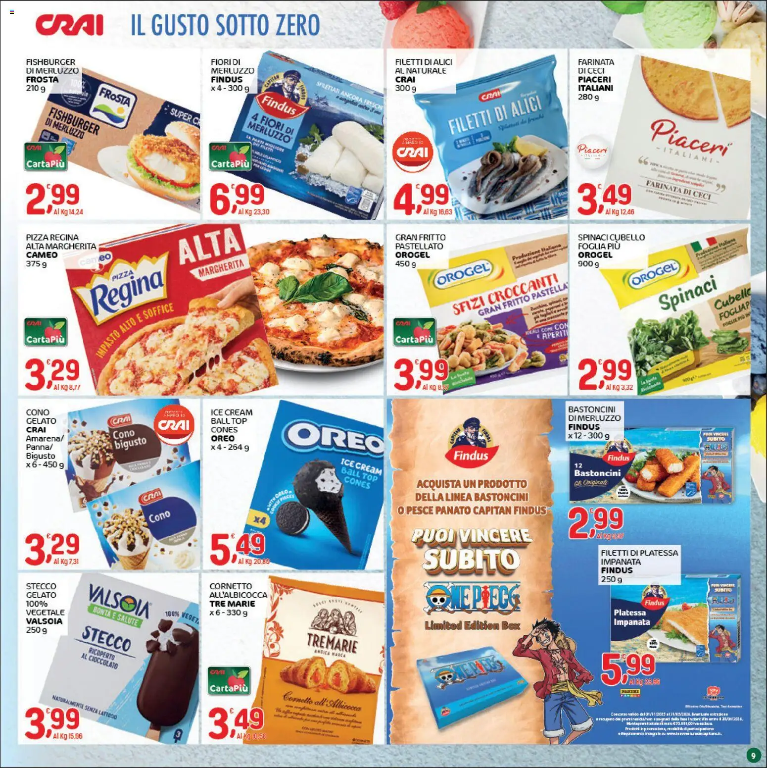 Volantino CRAI del 14.05.2026 | Pagina: 9 | Prodotti: Cioccolato, Pesce, Cornetto, Gelato