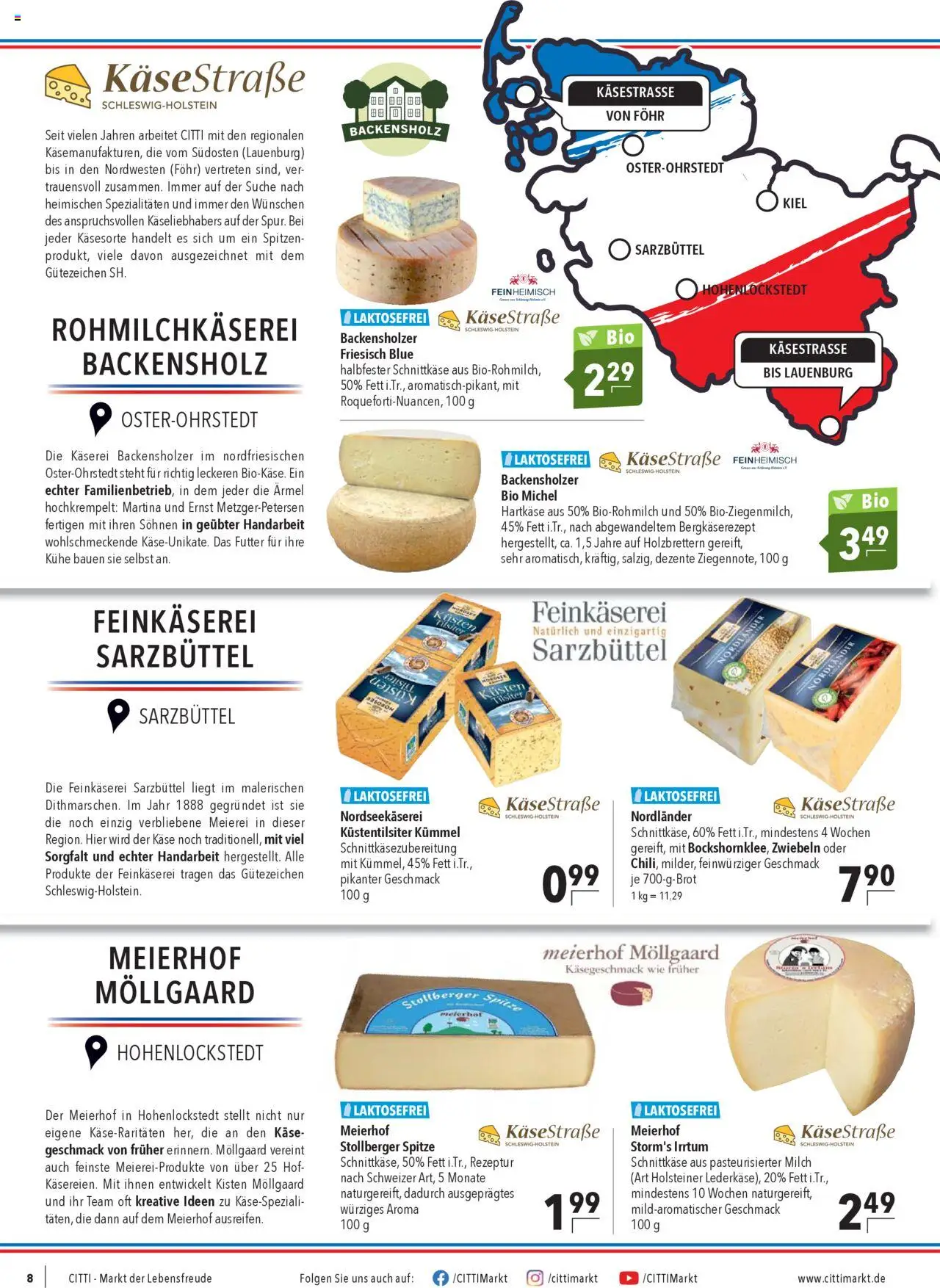 CITTI Markt Prospekt 	 – gültig ab 24.09.2025 | Seite: 8 | Produkte: Milch, Käse, Zwiebeln