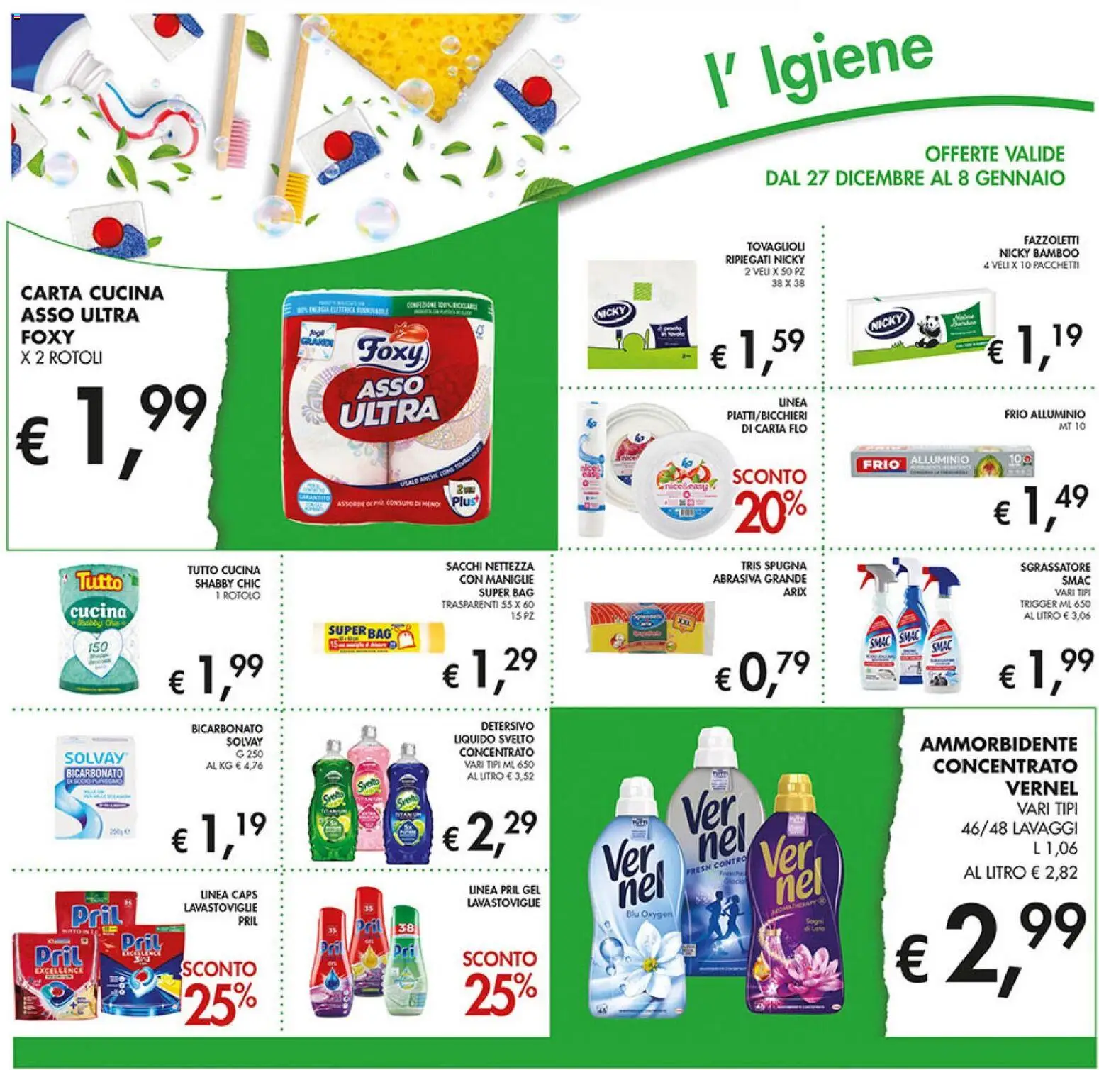 Volantino Coal del 27.12.2025 | Pagina: 20 | Prodotti: Fazzoletti, Bicarbonato, Sgrassatore, Alluminio