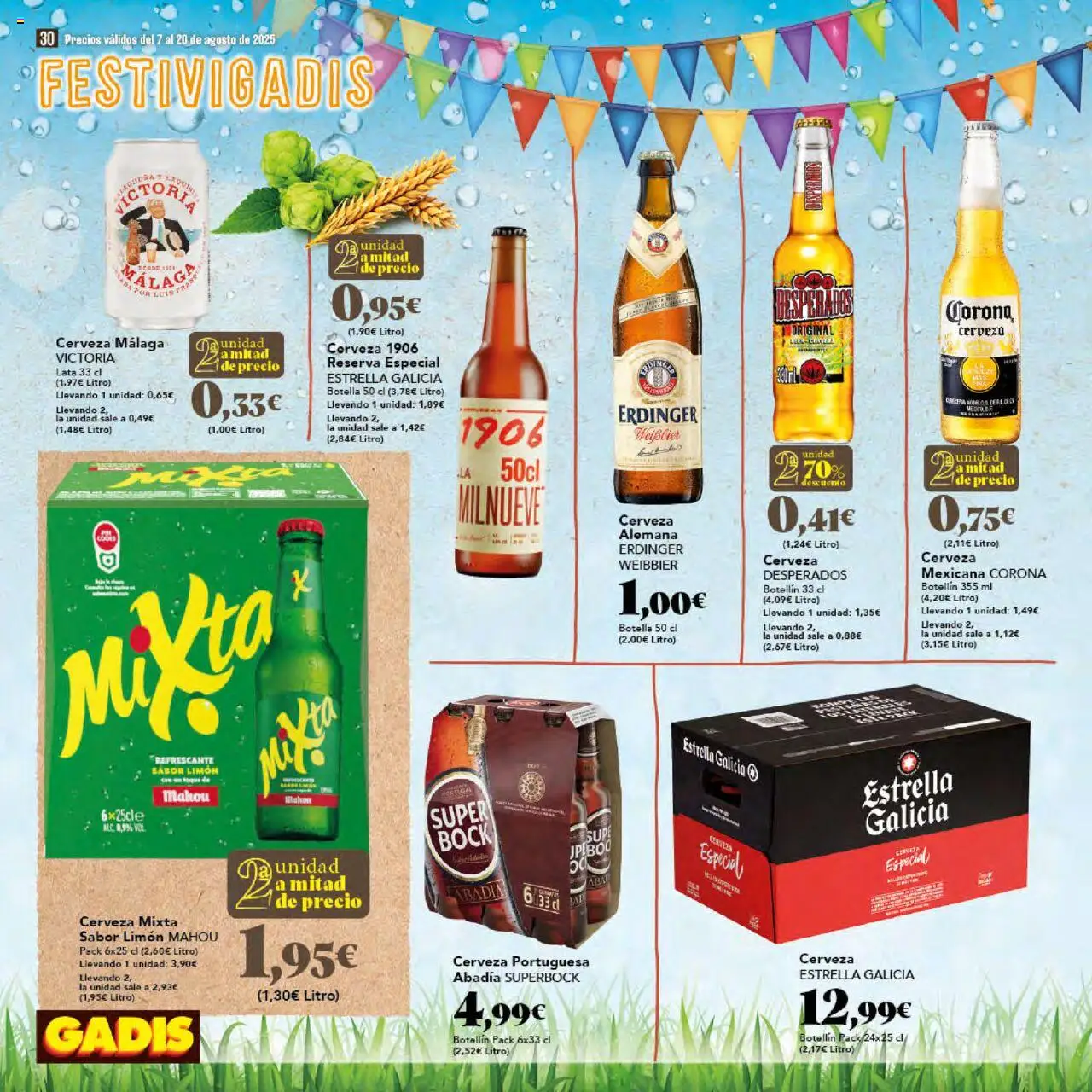 Gadis folleto │ válido desde el 07.08.2025 | Página: 30 | Productos: Cerveza, Παρμεζάνα