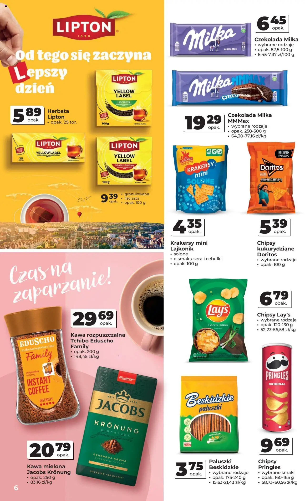 Odido Gazetka od 20.08.2025 | Strona: 6 | Produkty: Chipsy, Paluszki, Czekolada, Herbata
