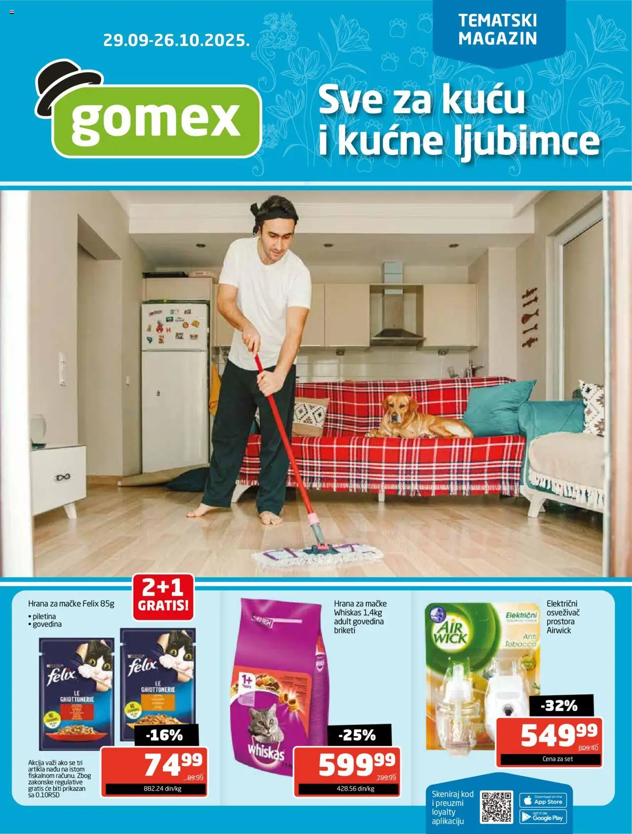 Gomex katalog - važi od 29.09.2025 | Strana: 1 | Proizvode: Govedina, Hrana za mačke, Piletina, Whiskas