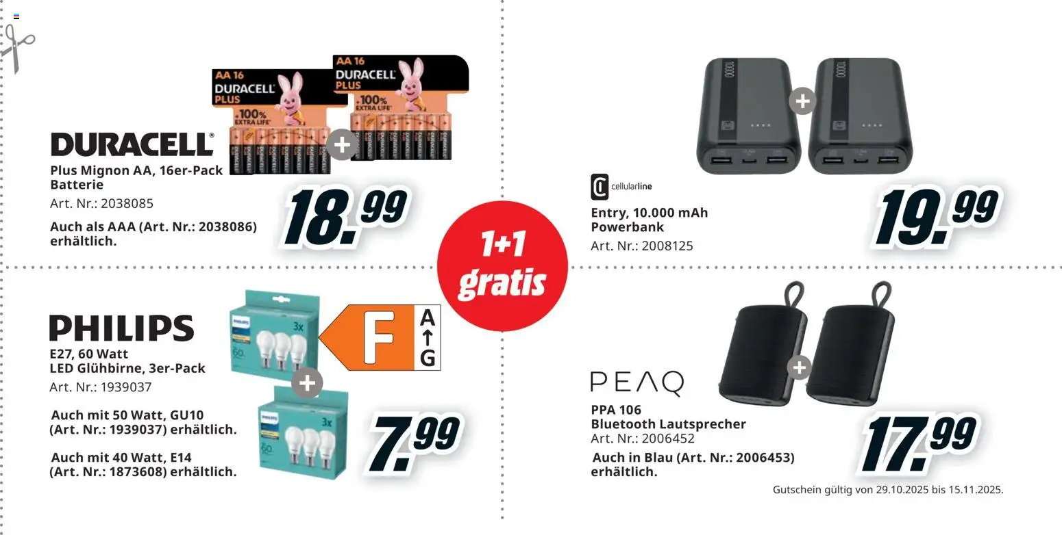 Media Markt Black Friday gültig ab 29.10.2025 | Seite: 29 | Produkte: Lautsprecher, Batterie